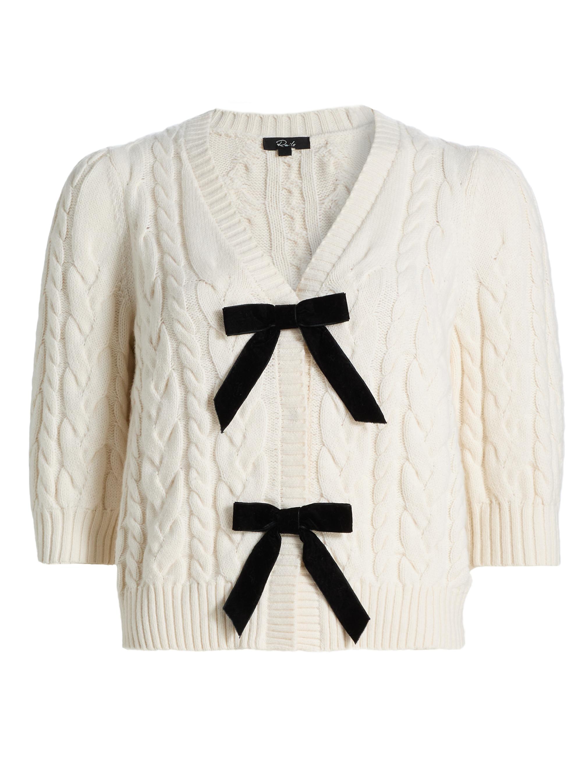 Rails Women's Clarissa Bow-Detail Cotton-Blend Cardigan -  Cables