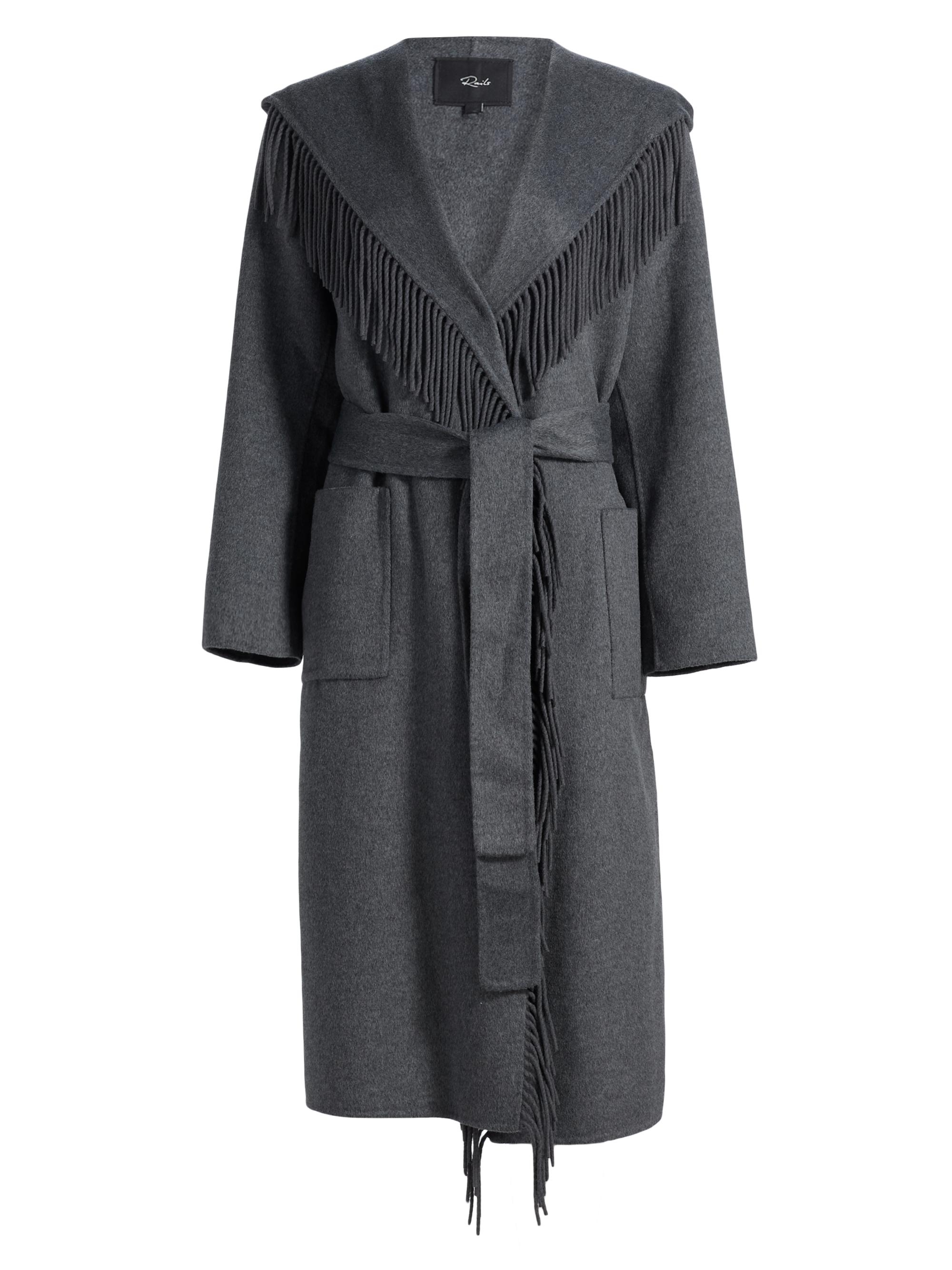 SIMKHAI Carrie Fringed Wool-Blend Coat | Saks Fifth Avenue