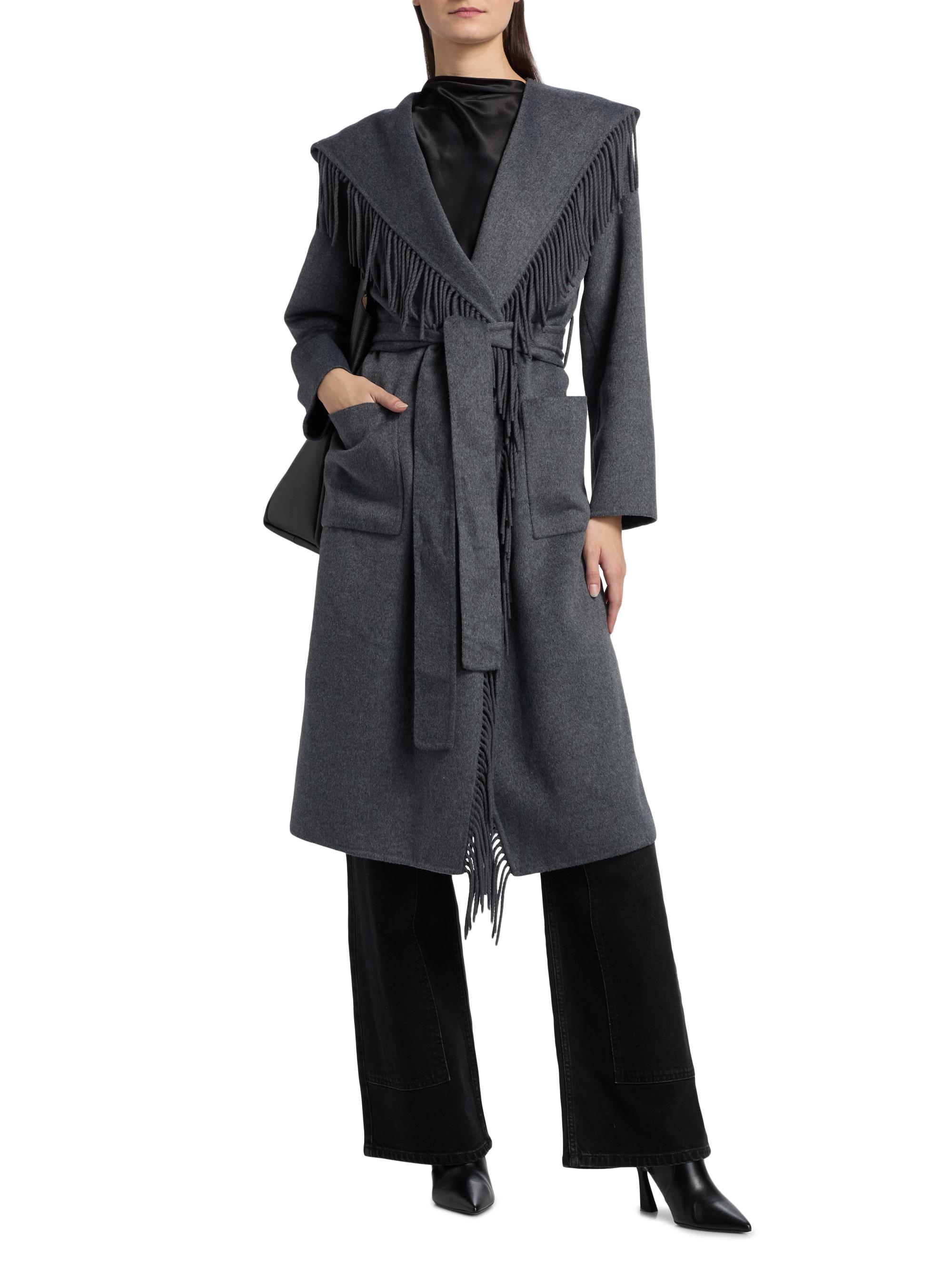 Rails Arlon Hooded Fringe-Trim Wool-Blend Coat | Saks Fifth Avenue