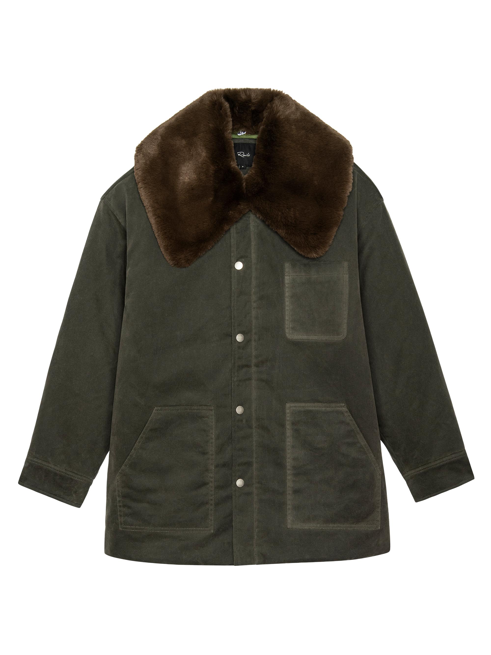 Rails Women's Tessuto Waxed-Cotton Snap Jacket - Umber