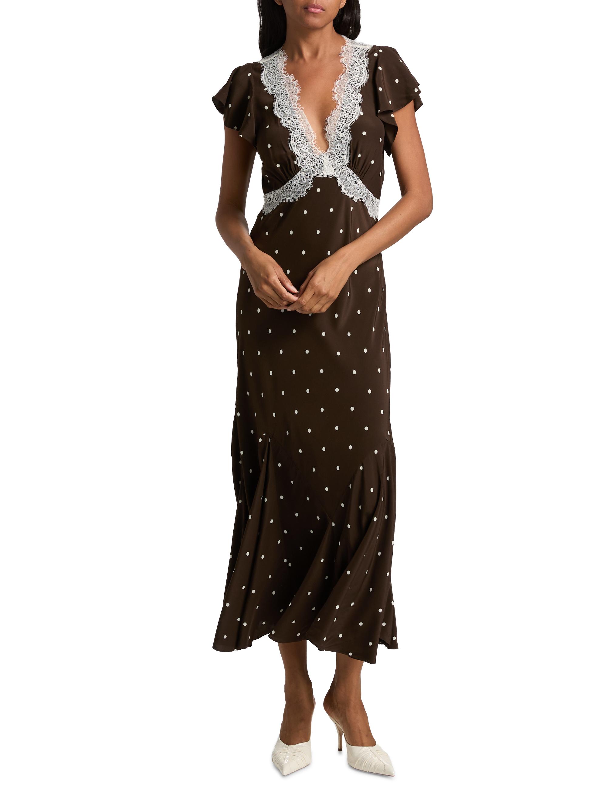 Rails Mattia Lace-Trim Polka Dot Maxi Dress | Saks Fifth Avenue