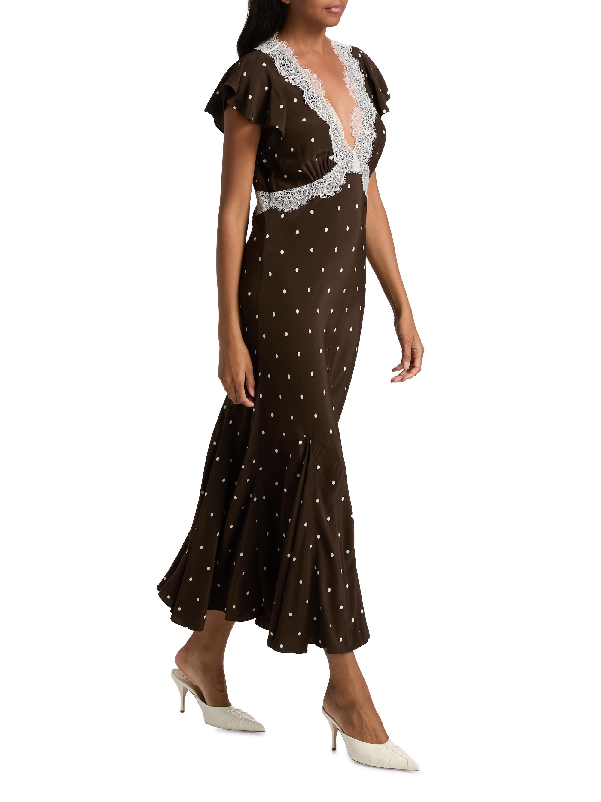 正規品herlipto polka-dot lace-trim dress Women's Lace Detail Slip Mini Dress | Women's Clearance