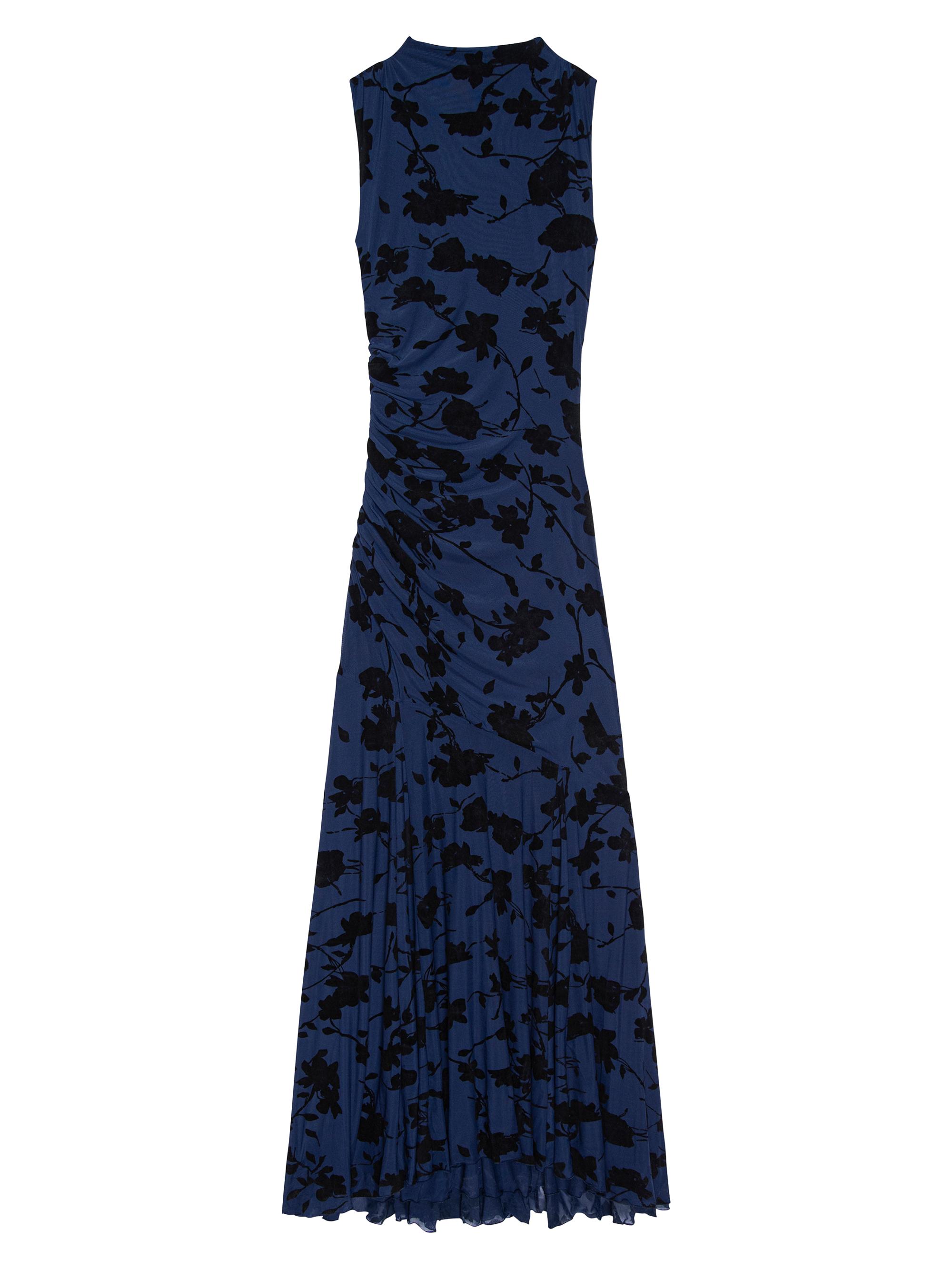 Rails Women's Cosmos Floral Ruched A-Line Gown - Navy Tossed Roses