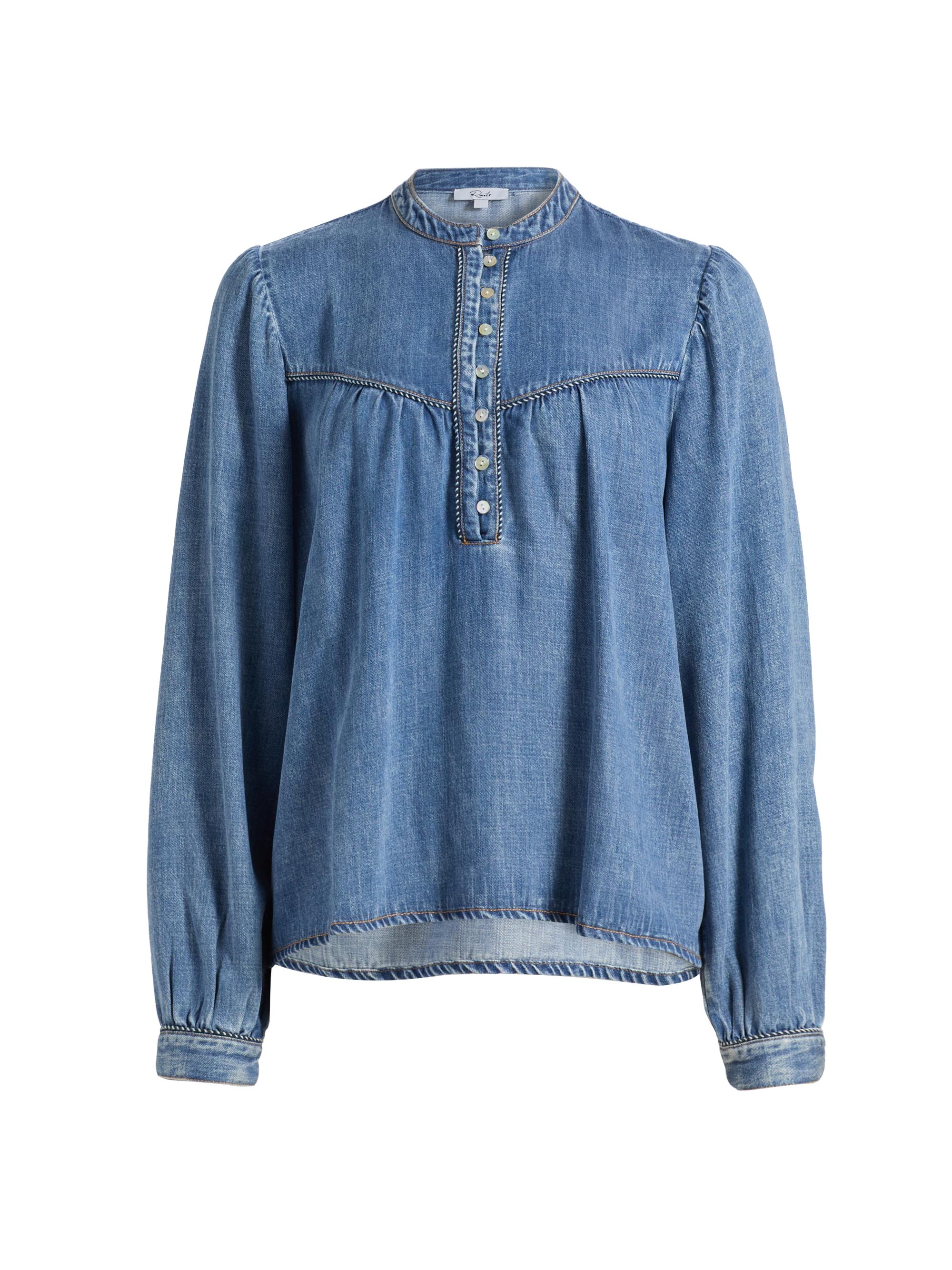 Rails Women's Sunna Puff Sleeve Denim Top - Blue Stone