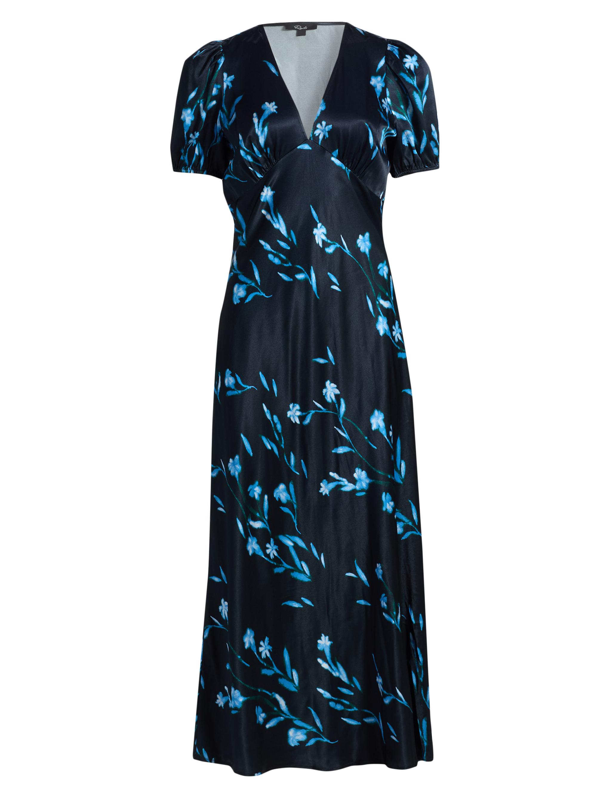 Rails Women's Junia Puff-Sleeve Floral Midi-Dress - Blue Carnation
