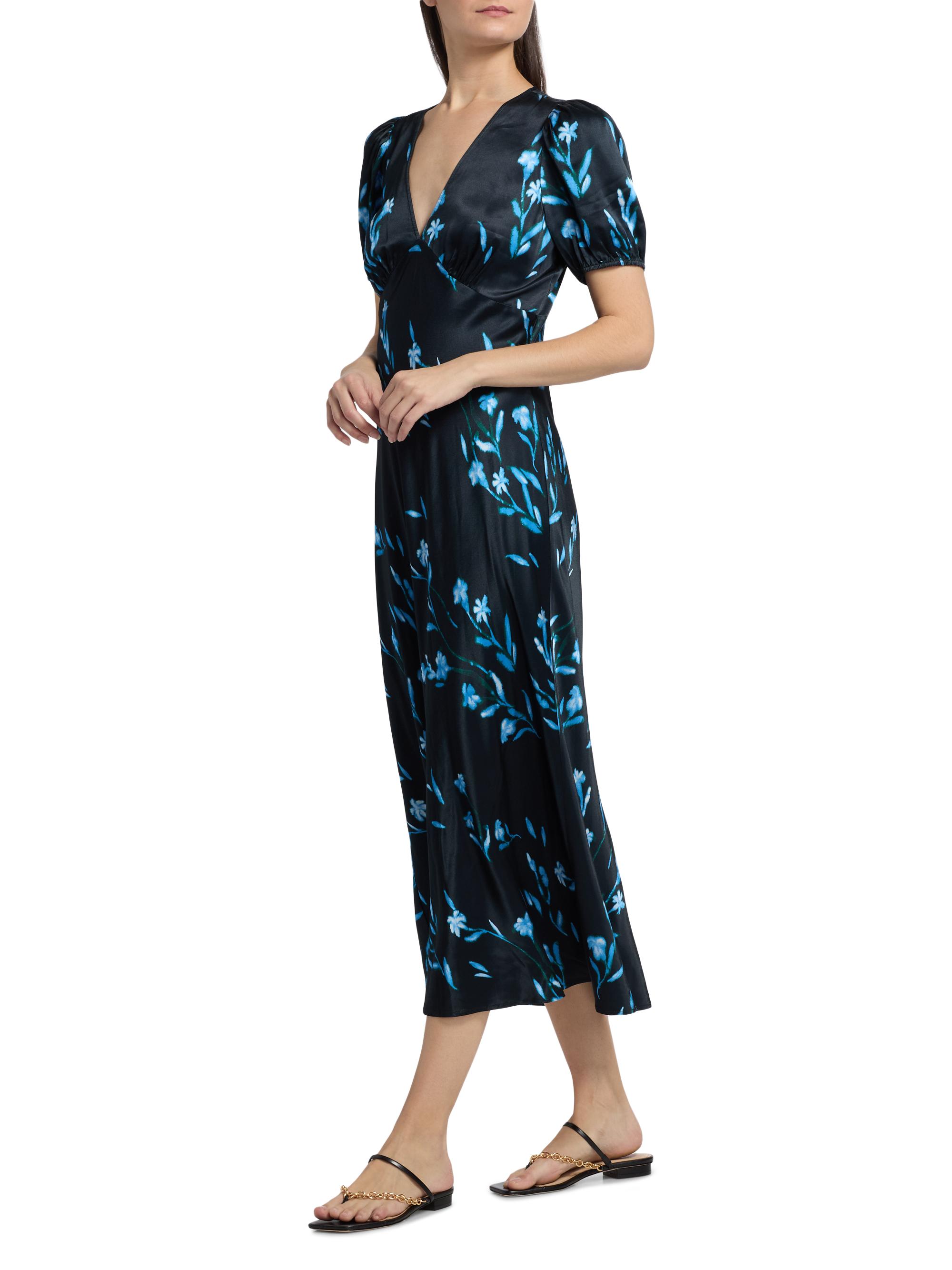 Rails Junia Puff-Sleeve Floral Midi-Dress | Saks Fifth Avenue