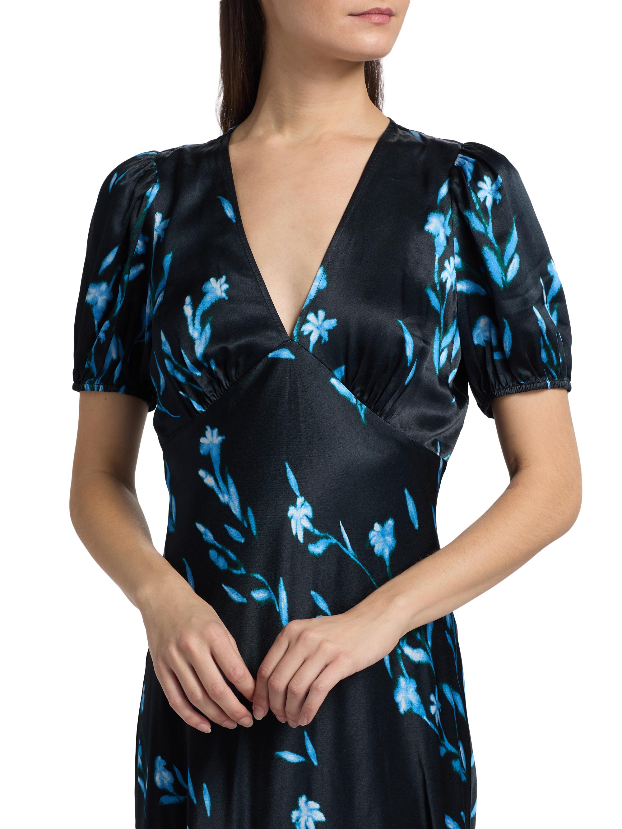 Rails Junia Puff-Sleeve Floral Midi-Dress | Saks Fifth Avenue