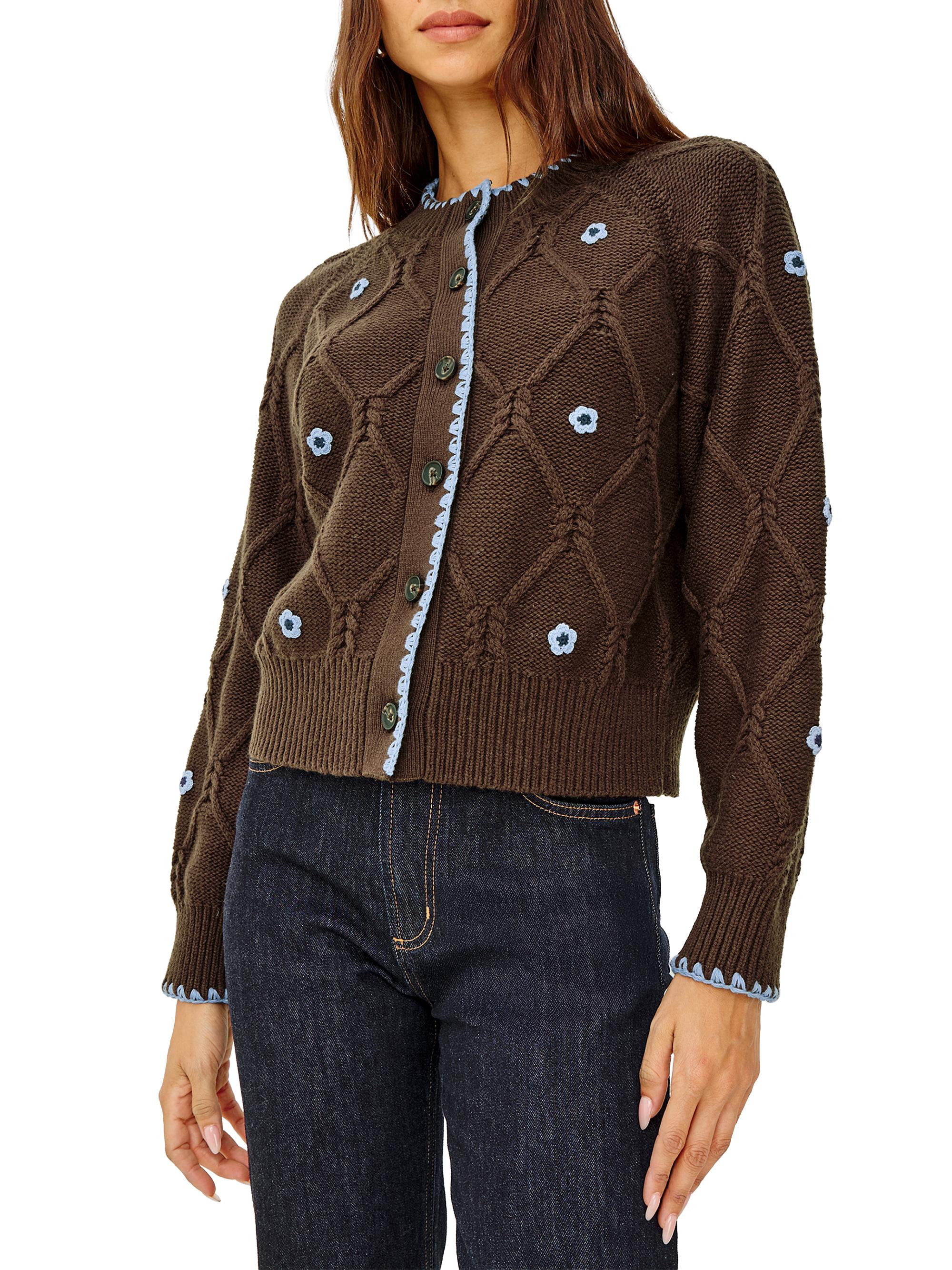 Rails Laurie Floral Cable-Knit Cardigan | Saks Fifth Avenue