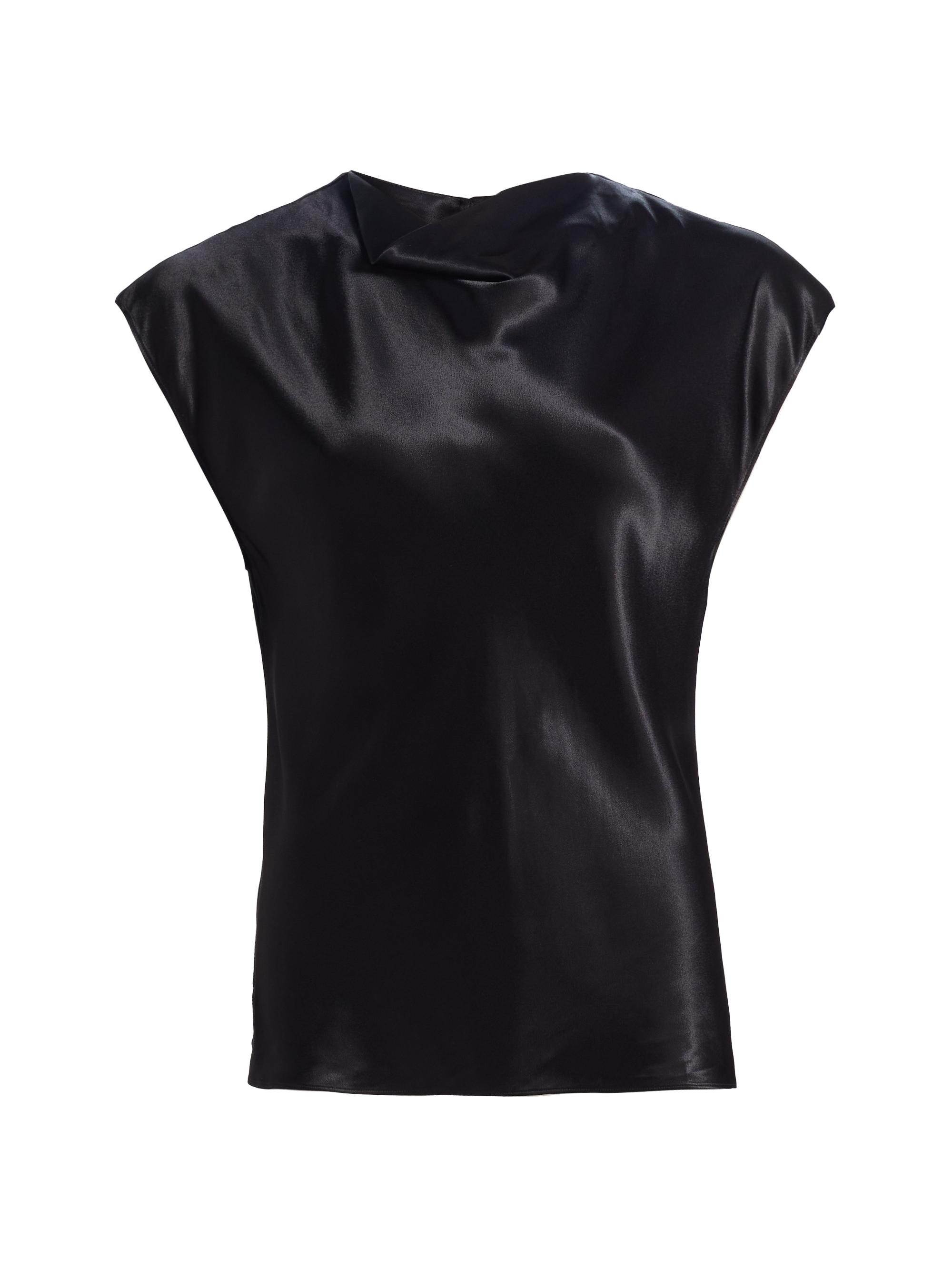 Rails Women's Loretta Cowlneck Satin Top - Black