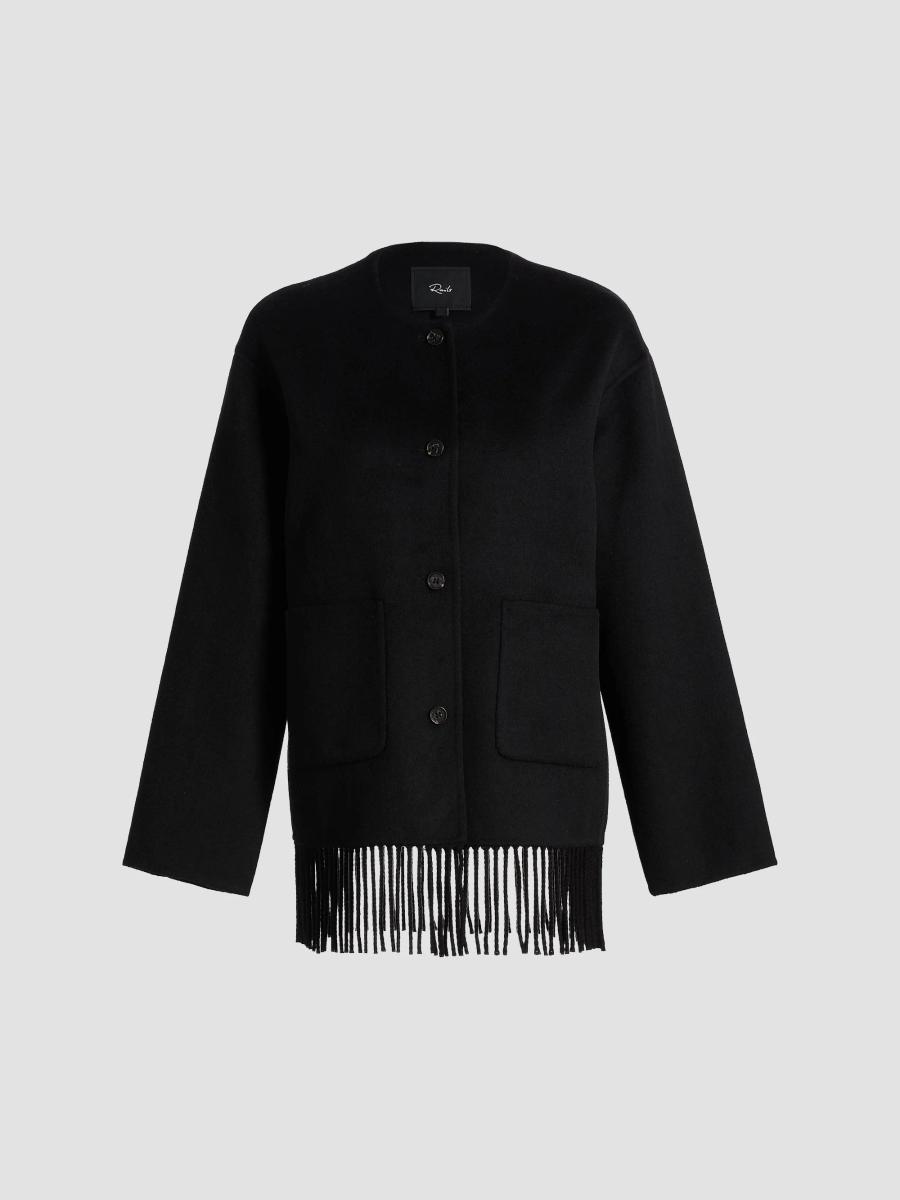 Rails Tomoko Fringed Wool-Blend Coat | Saks Fifth Avenue