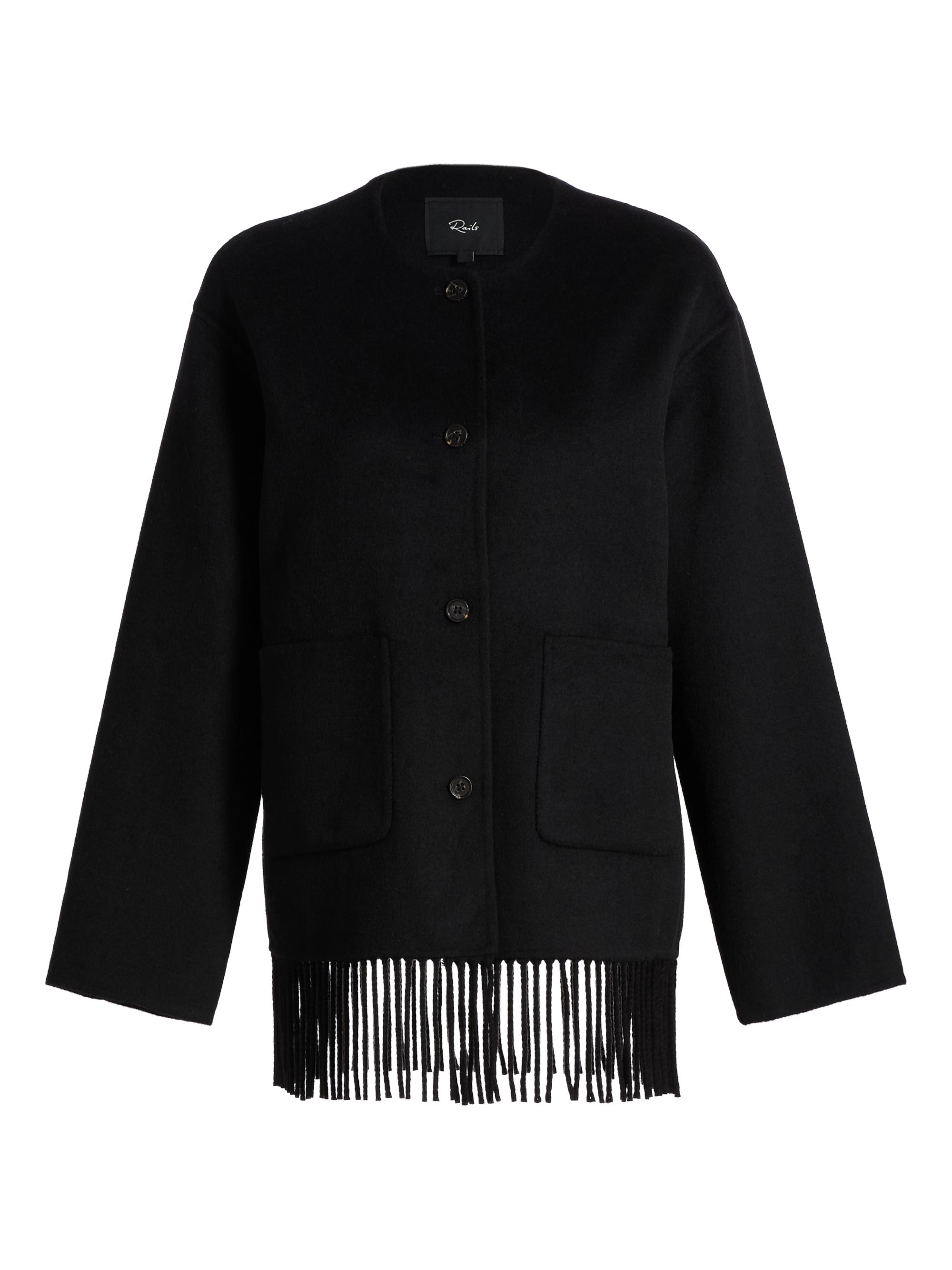 Rails Women's Tomoko Fringed Wool-Blend Coat - Black