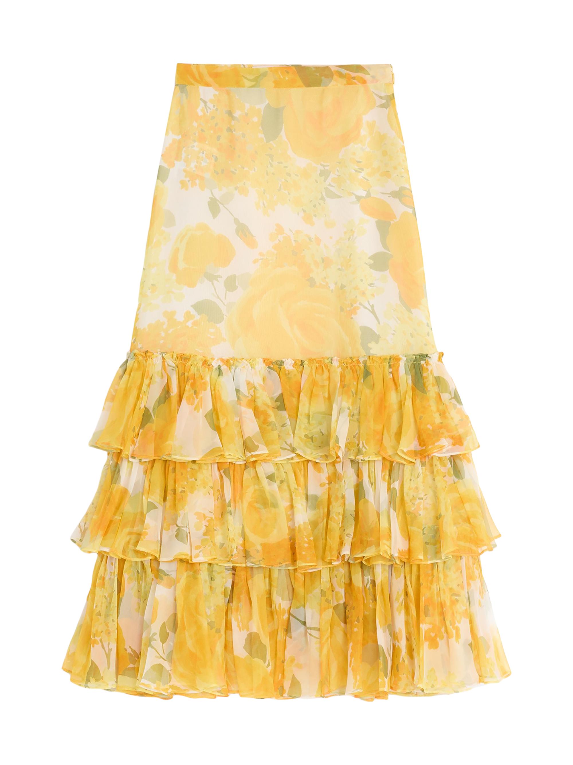 Valentino Garavani Women's Organza Skirt - Yellow Multicolor