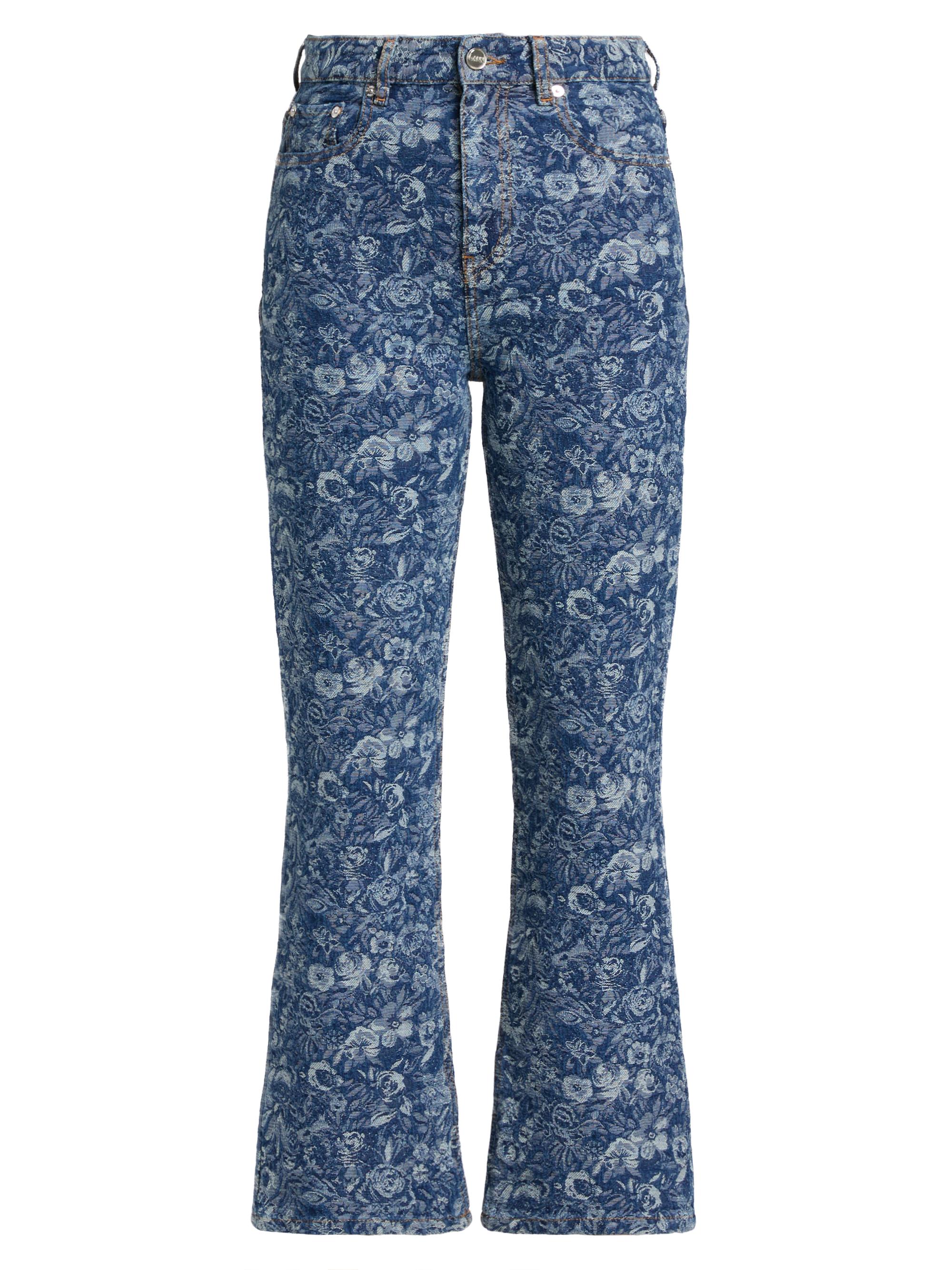 Ganni Betzy Tapestry Floral Crop Jeans | Saks Fifth Avenue