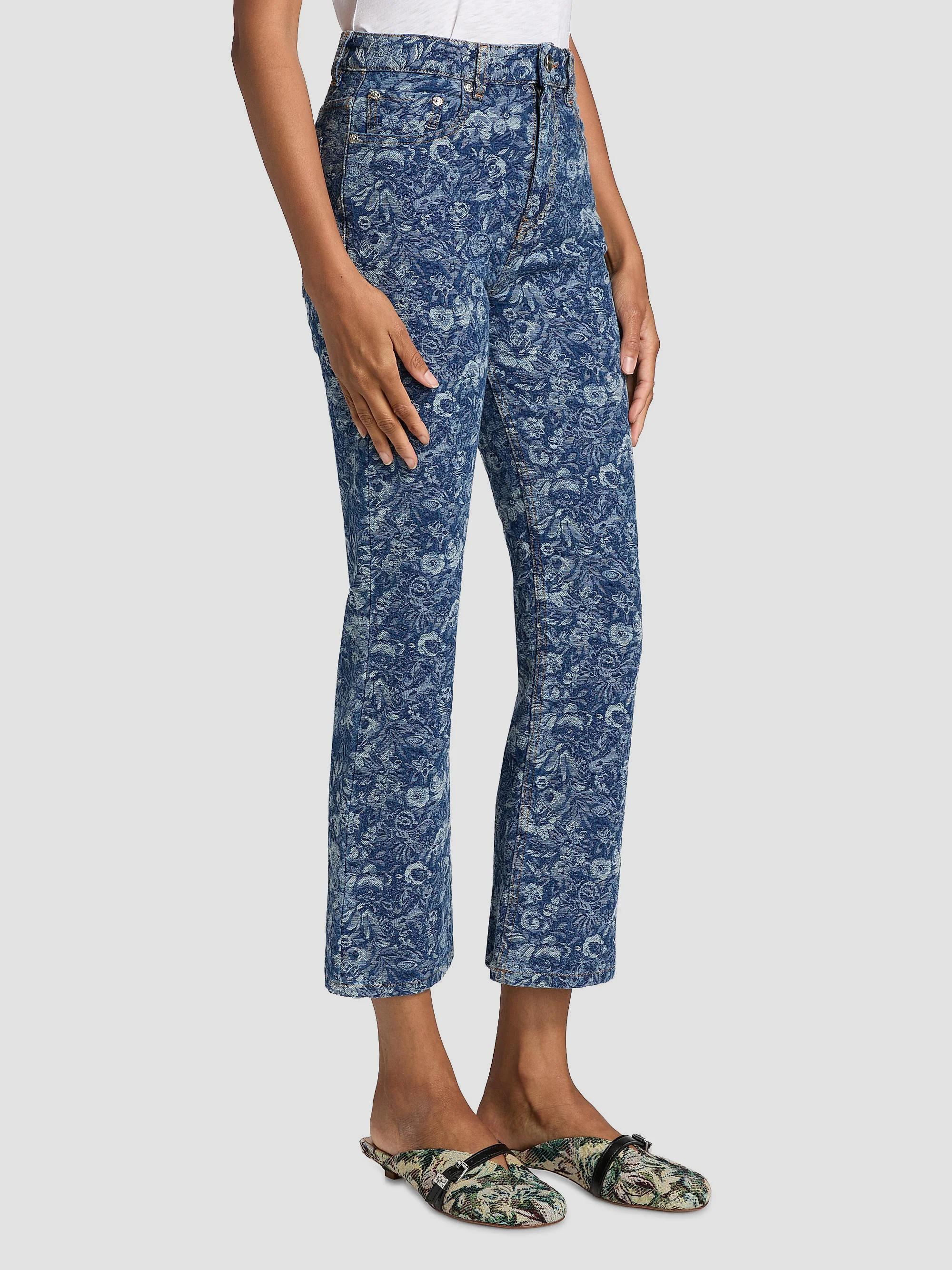 Ganni Betzy Tapestry Floral Crop Jeans | Saks Fifth Avenue