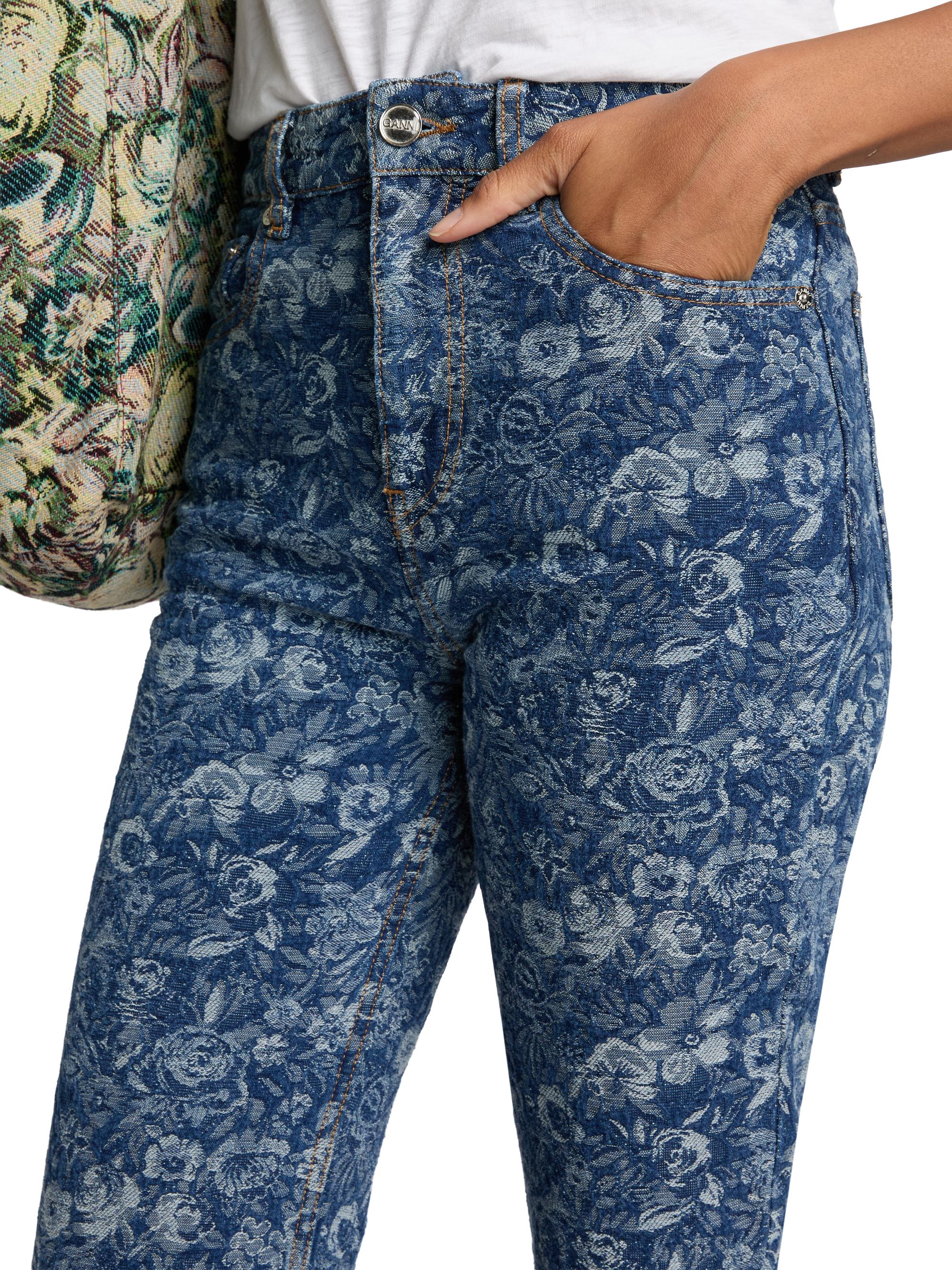 Ganni Betzy Tapestry Floral Crop Jeans | Saks Fifth Avenue