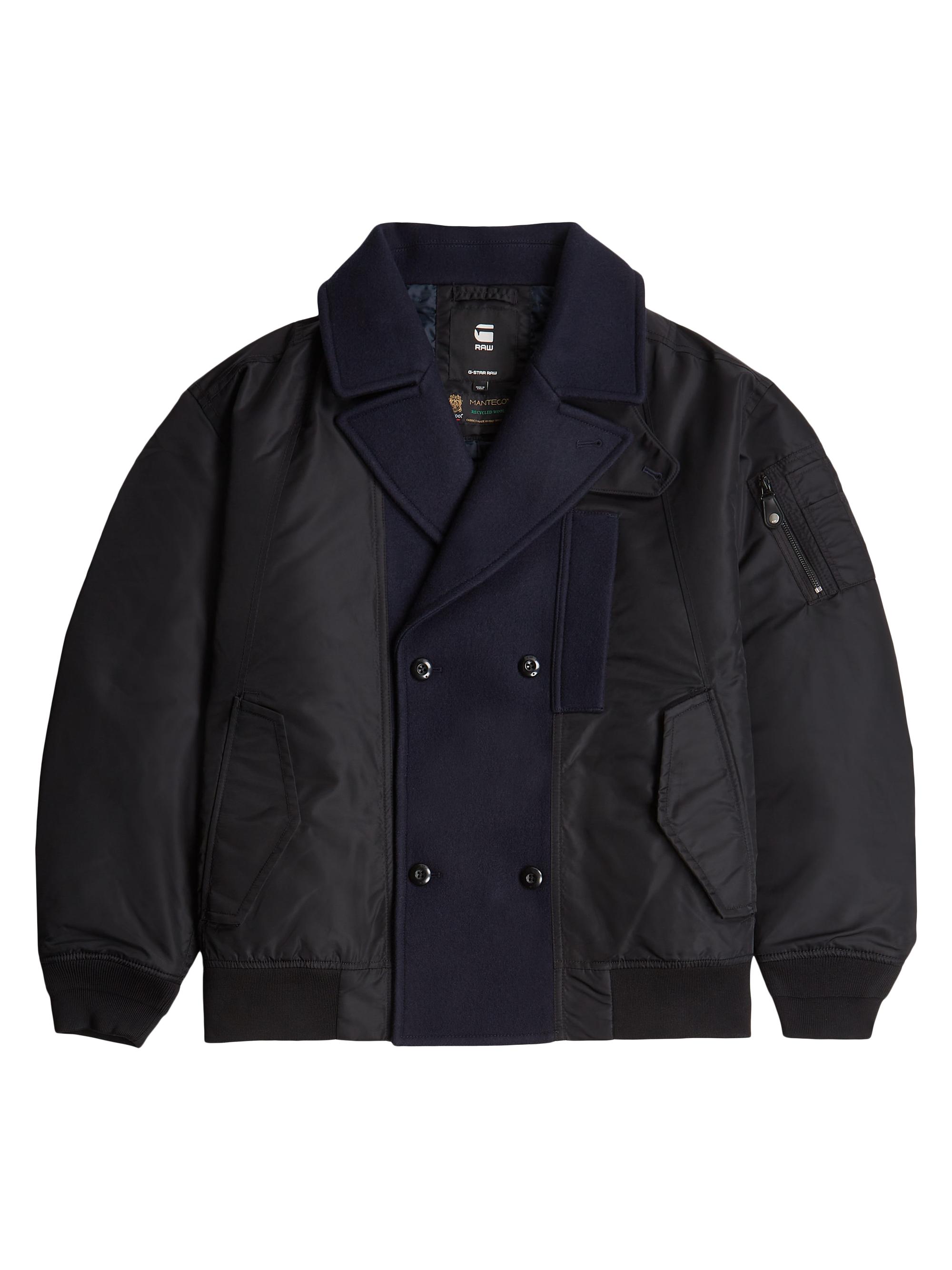 G-Star RAW Men's Paneled Double-Breasted Peacoat - Dark Black