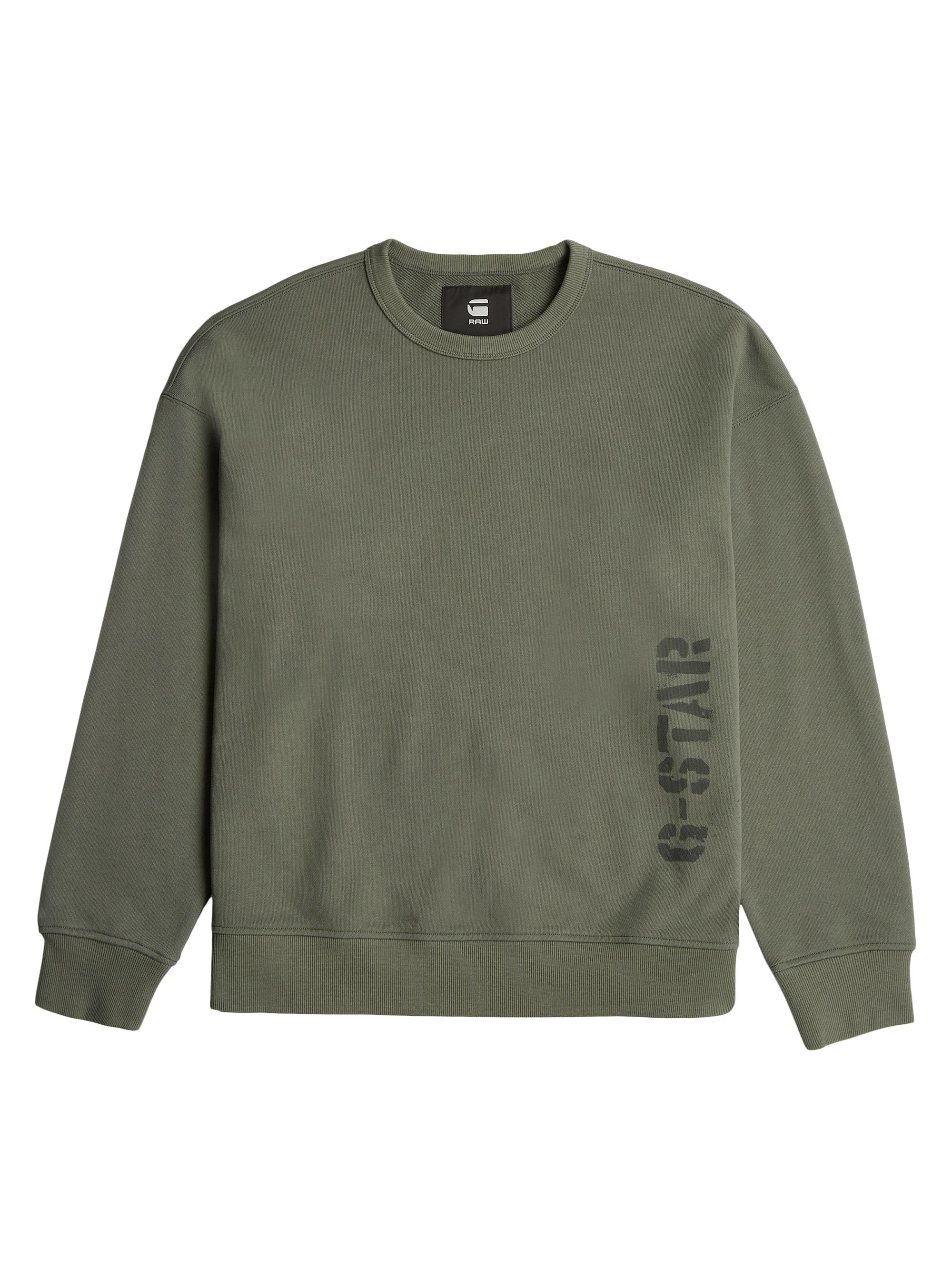 G-Star Men's Sprayed 89 Logo Cotton Sweatshirt - Grey