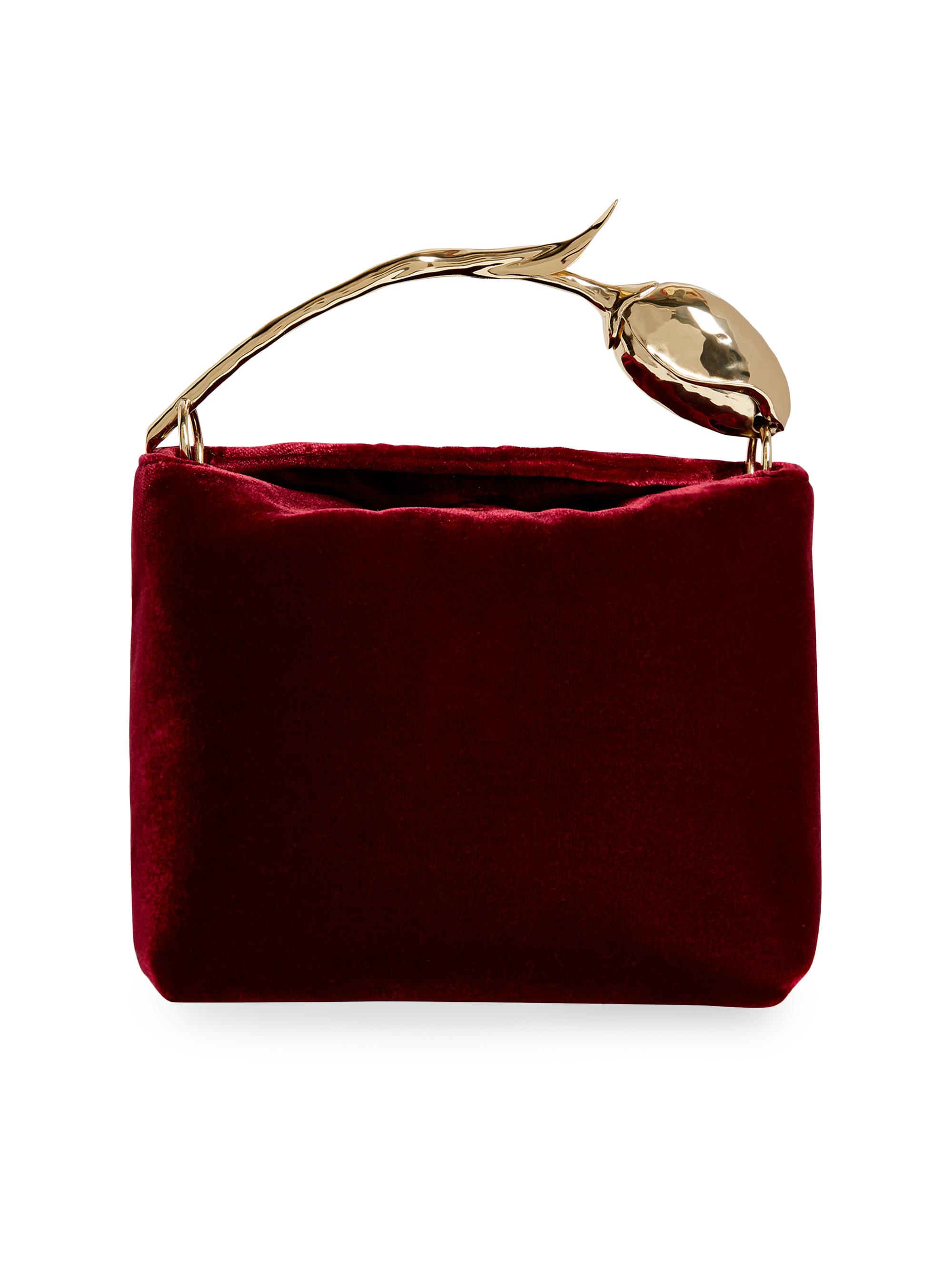 Erdem Women's Mini Bloom Velvet Top Handle Bag - Malbec