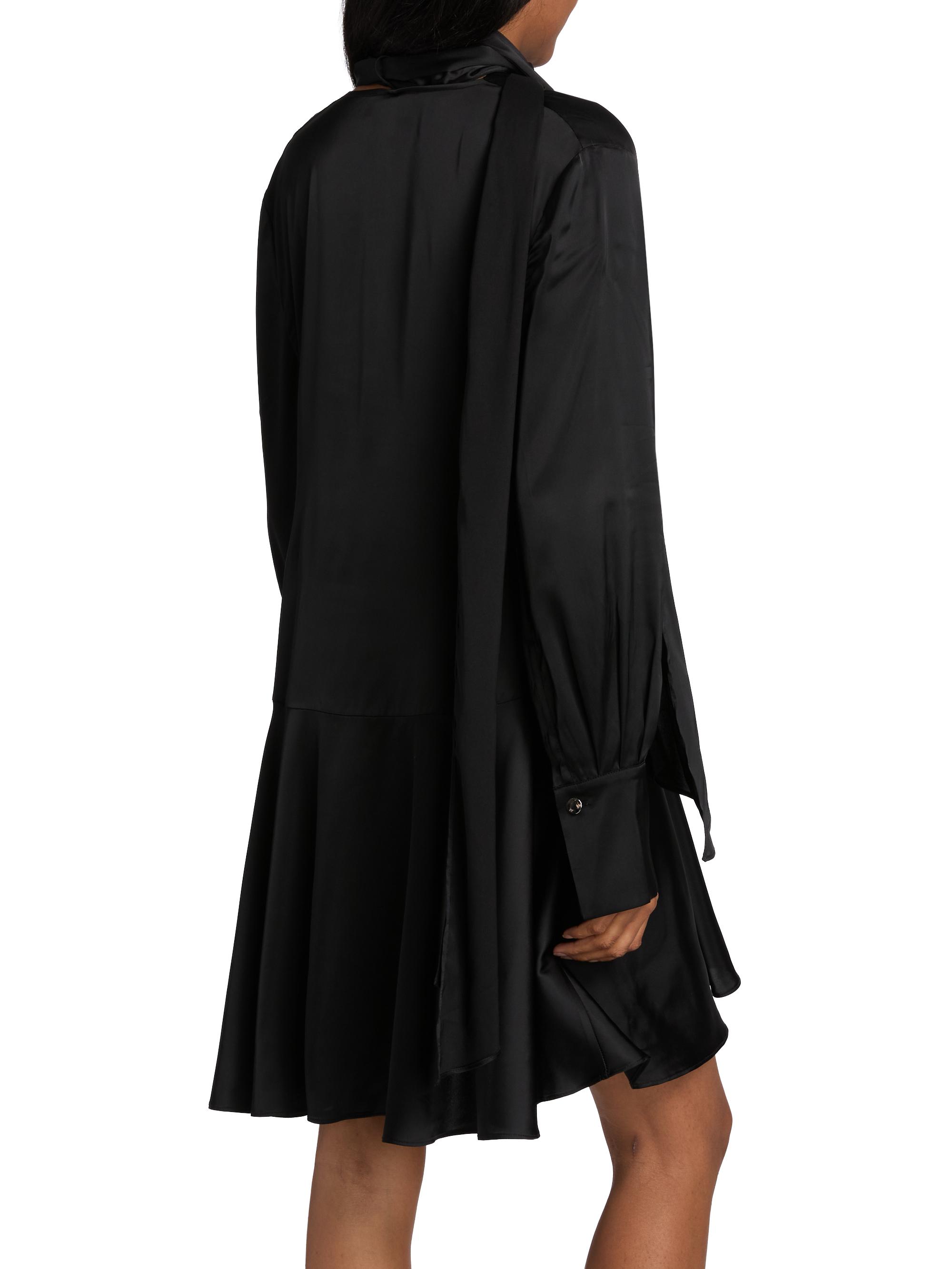 Ganni Stretch-Satin Cowlneck Midi-Dress | Saks Fifth Avenue