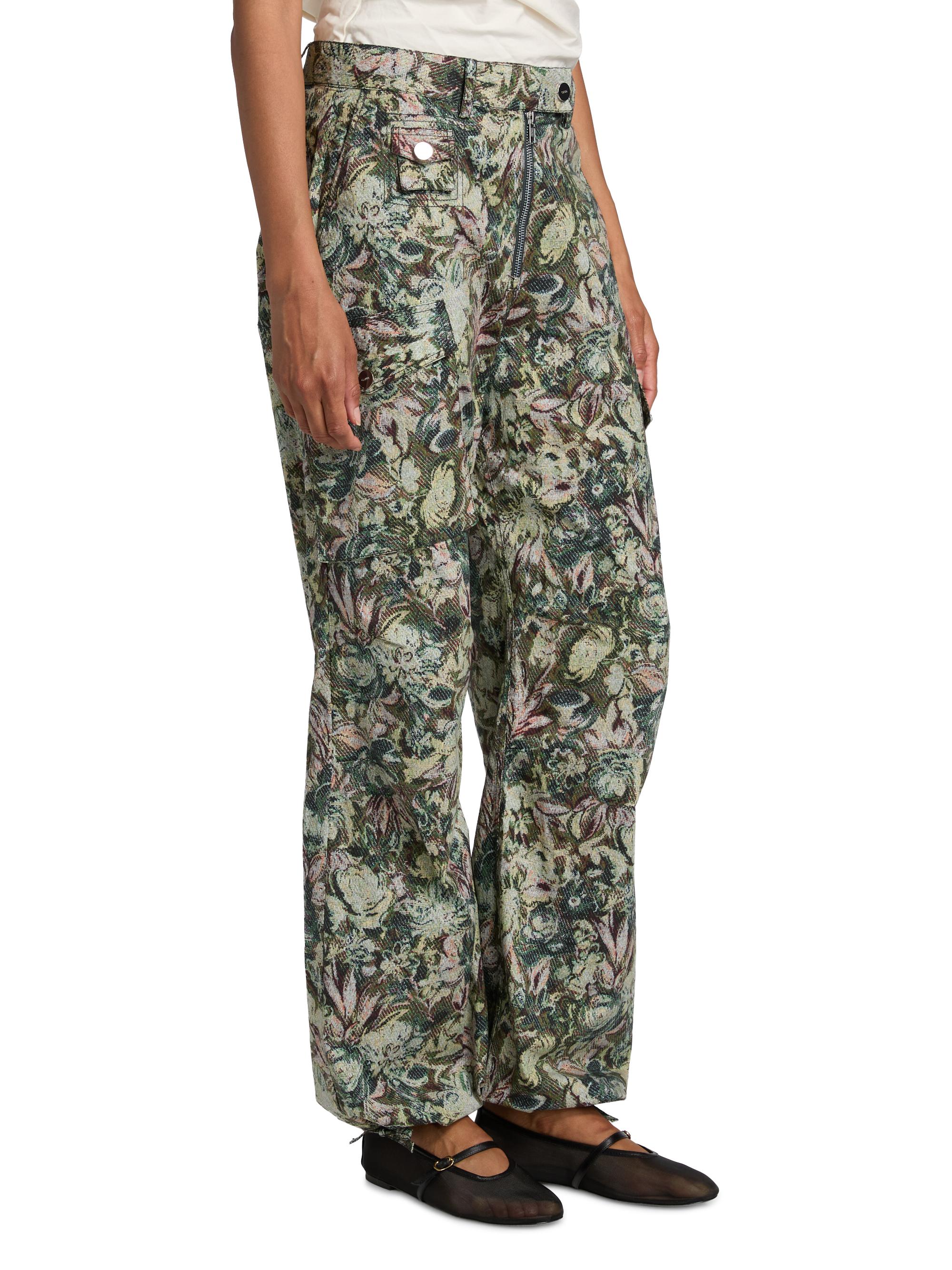 Ganni Floral Stretch Cotton Pants | Saks Fifth Avenue