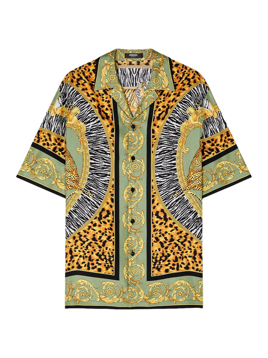 Versace Wild Cats Silk Button-Front Shirt | Saks Fifth Avenue