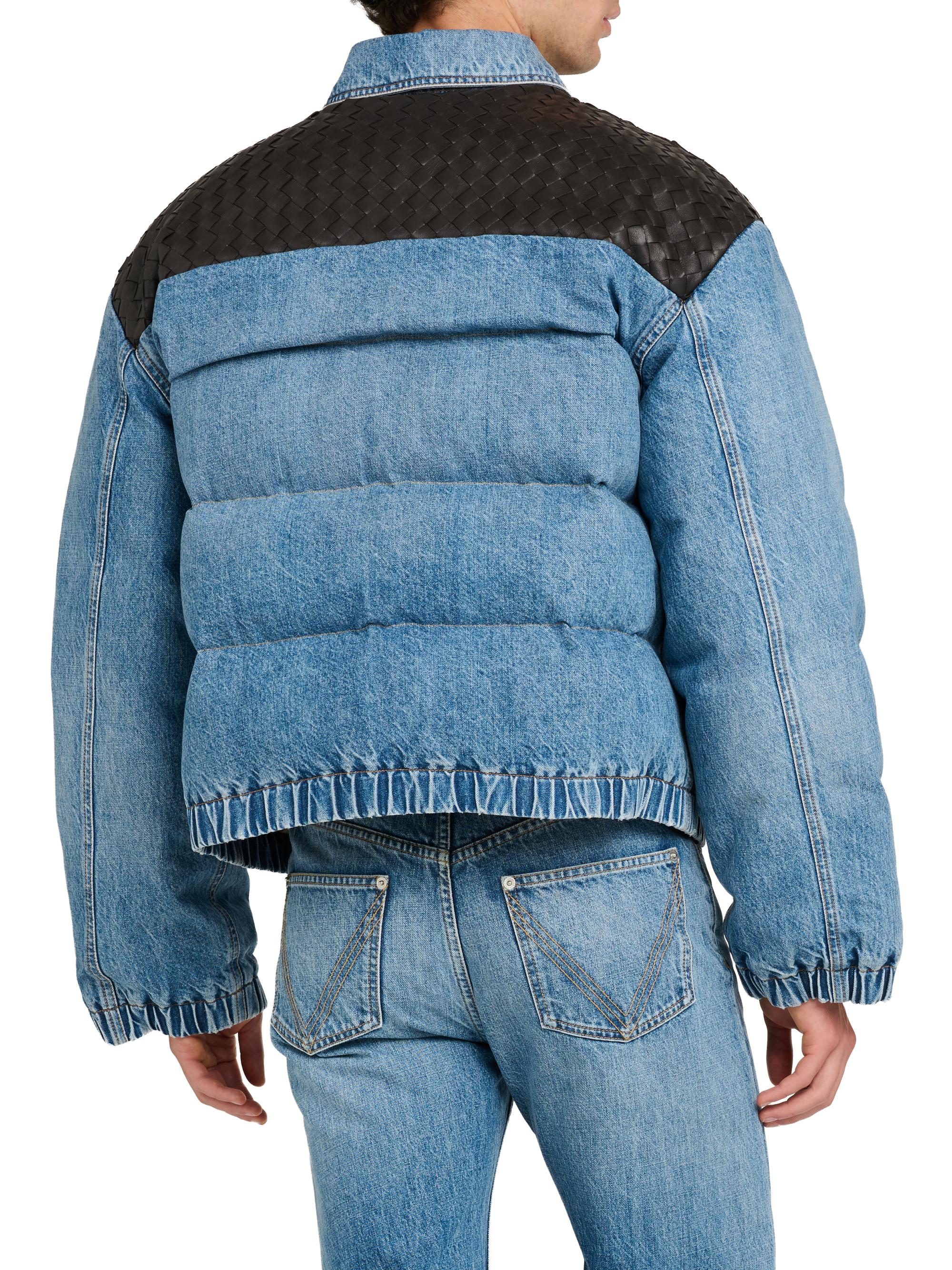 Bottega Veneta Vintage Indigo-Washed Denim & Leather-Trim Jacket