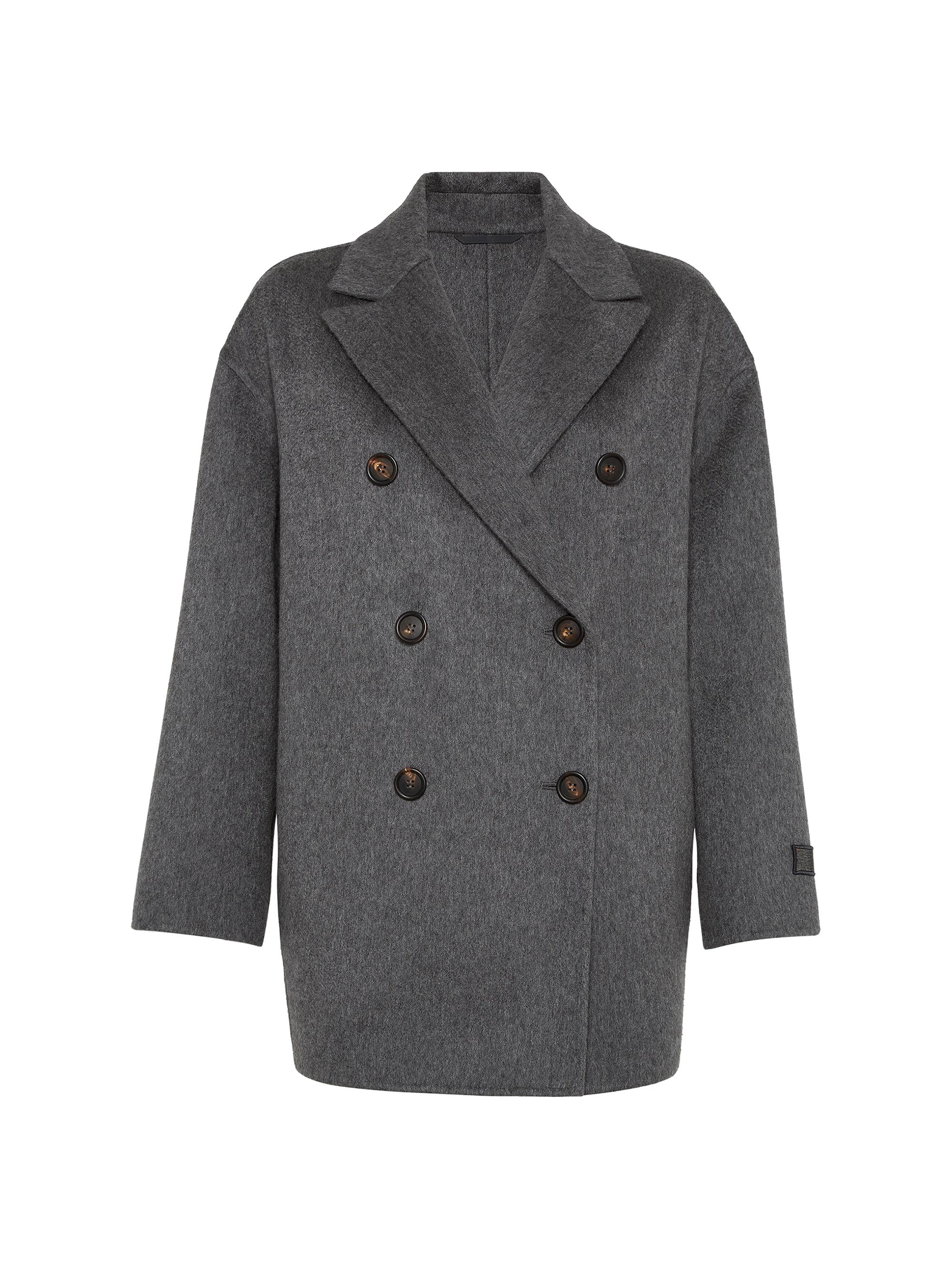 Brunello Cucinelli Women's Cashmere Double Beaver Cloth Pea Coat - Anthracite