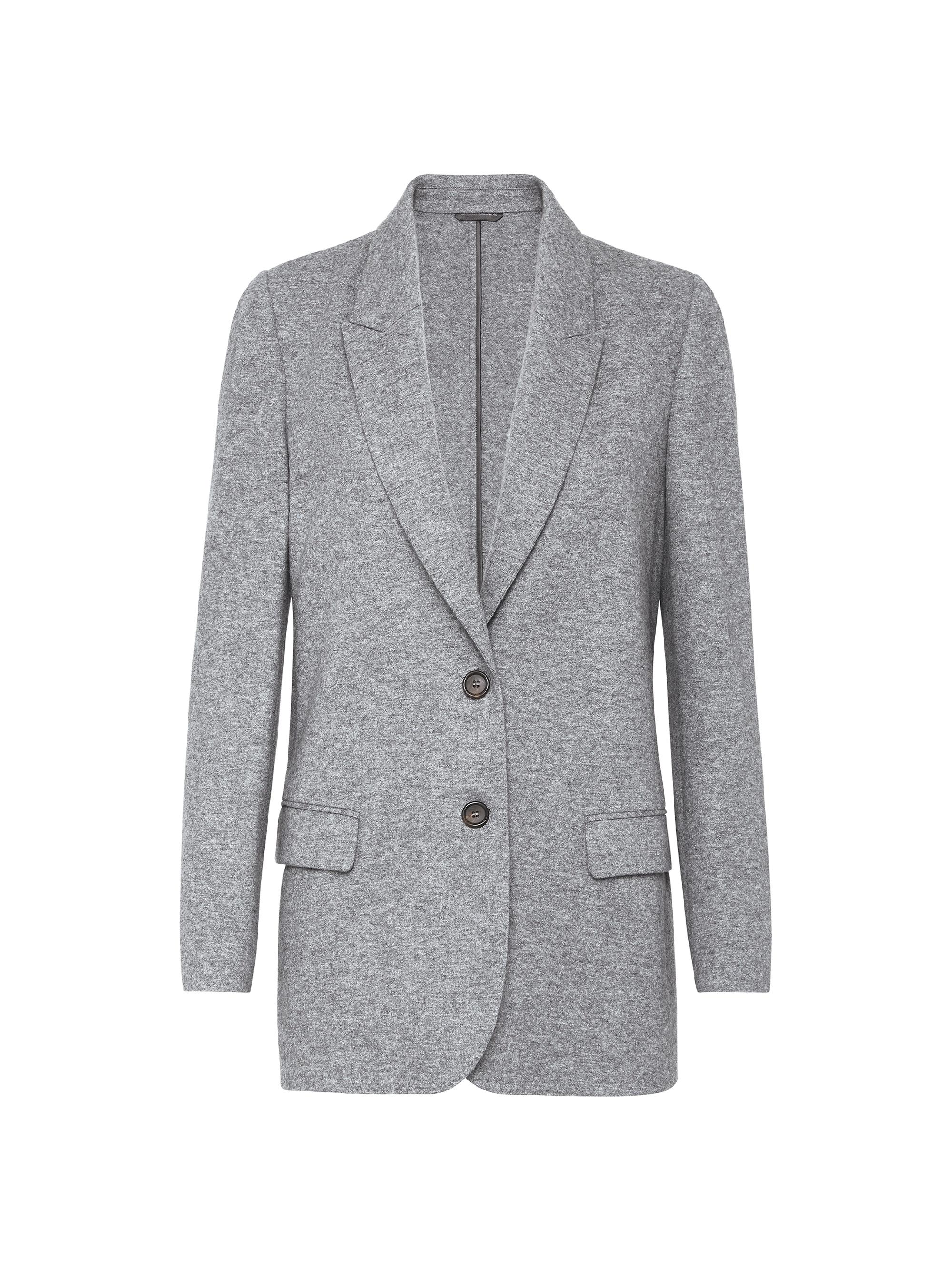 Brunello Cucinelli Women's Cashmere Jersey Deconstructed Blazer - Grey