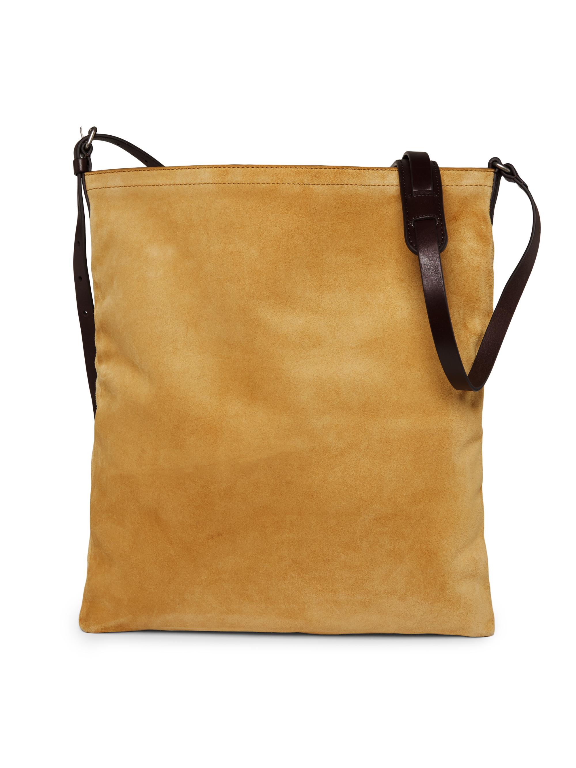 Dries Van Noten Men's Suede Tote Bag - Camel