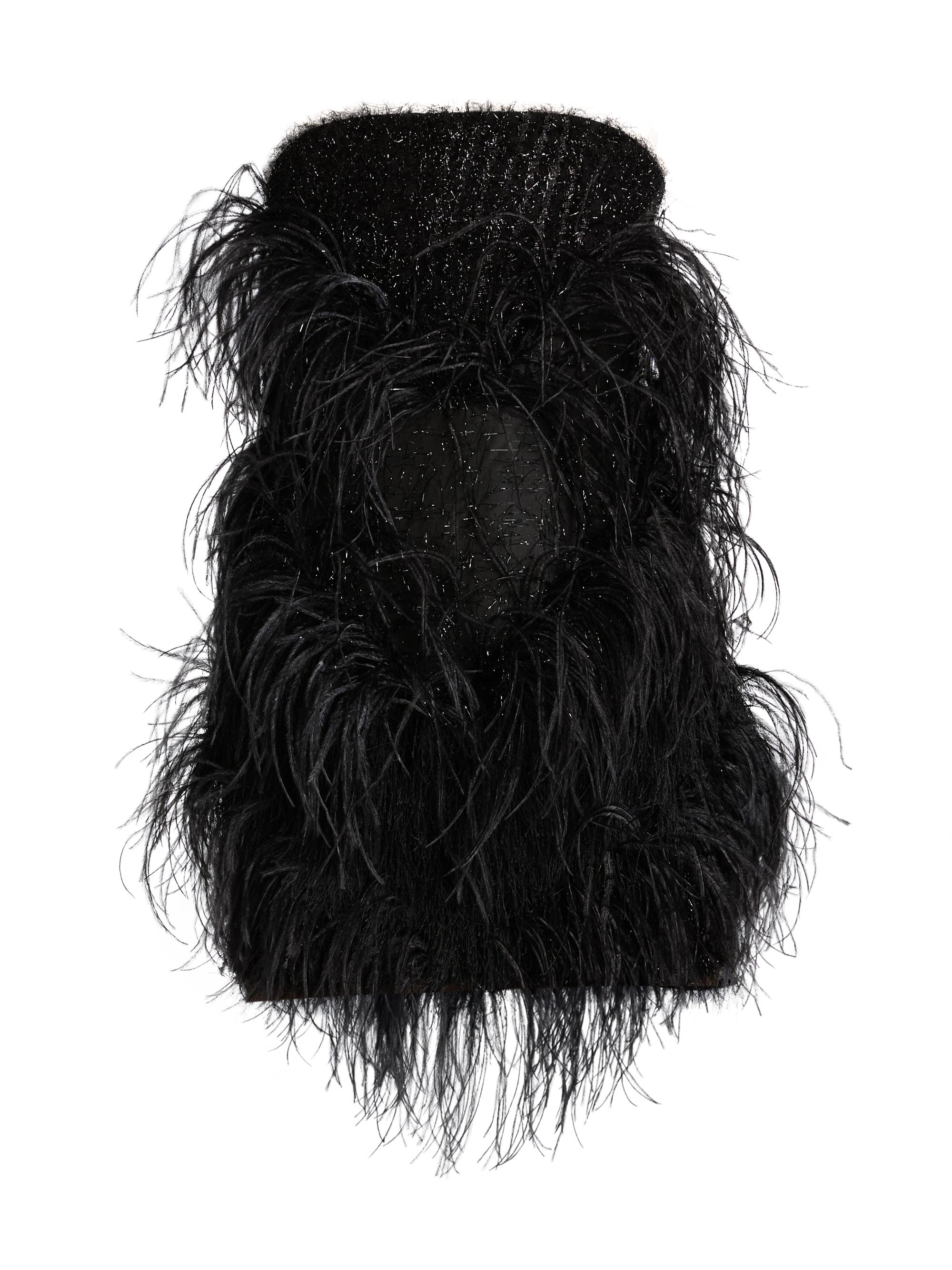 16Arlington Women's Visea Feathered Strapless Minidress - Nero