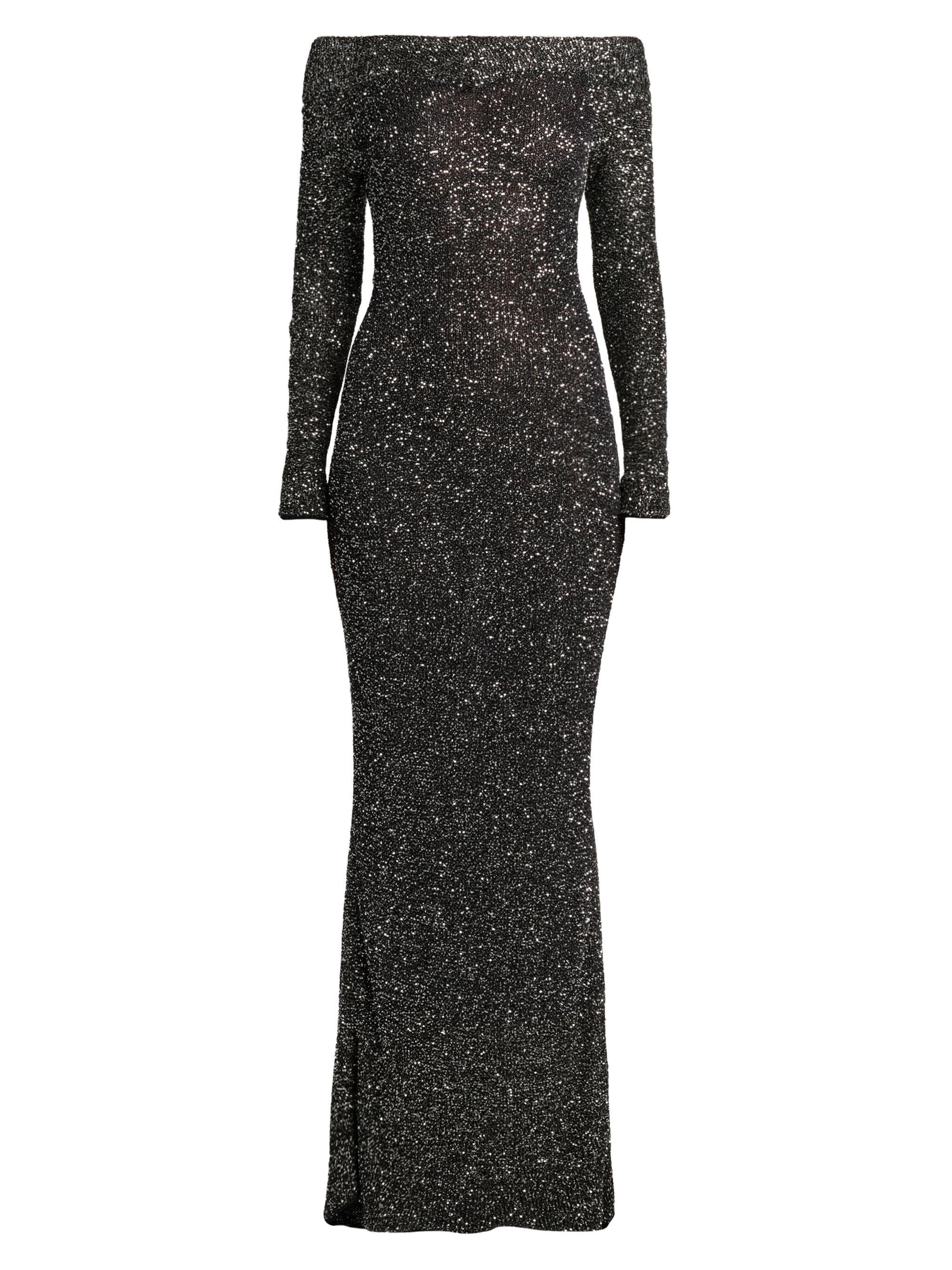 Stella McCartney Women's Knit Sequined Off-the-Shoulder Gown - Black