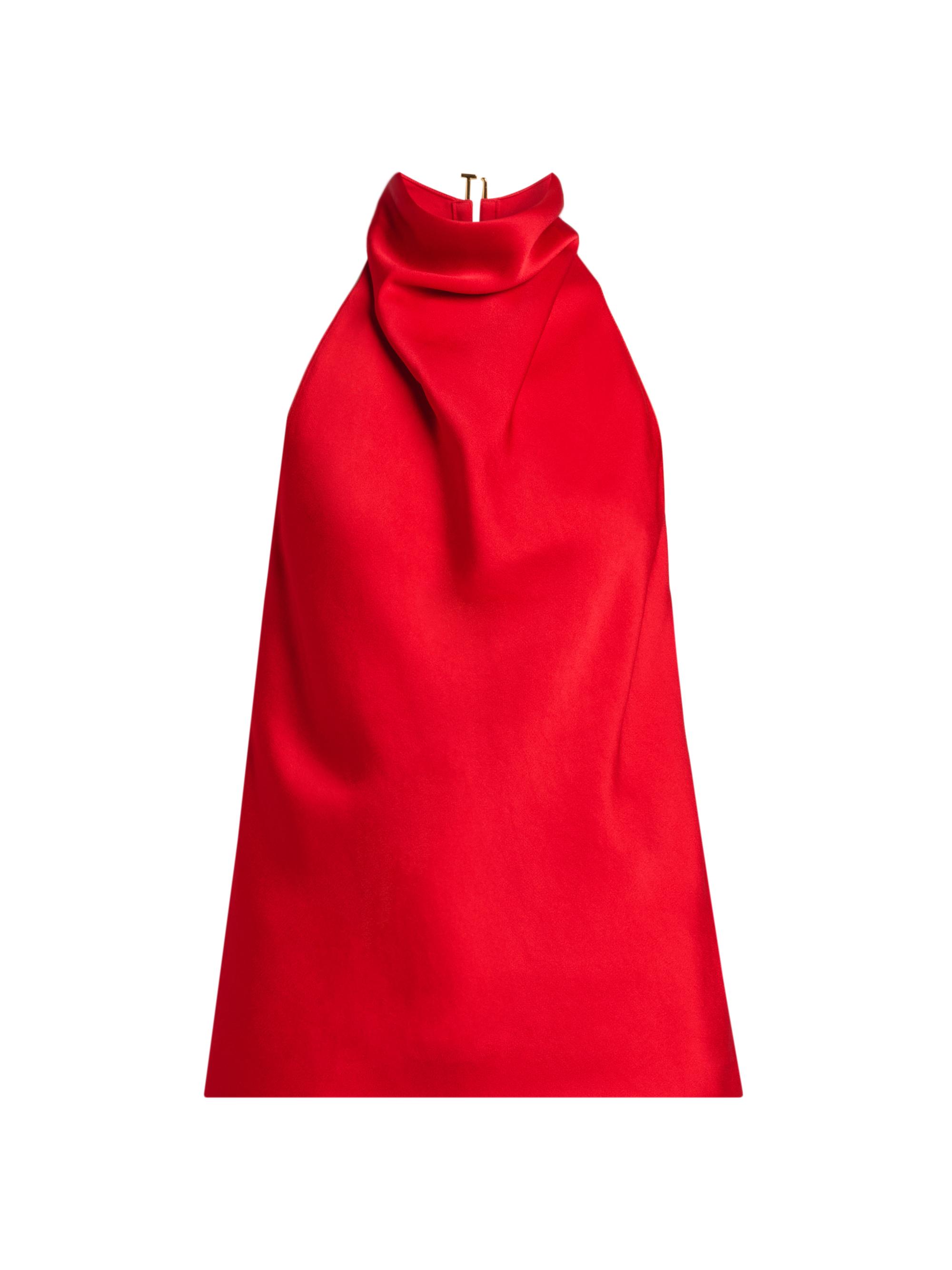 Stella McCartney Women's Satin Halterneck Top - Lipstick Red