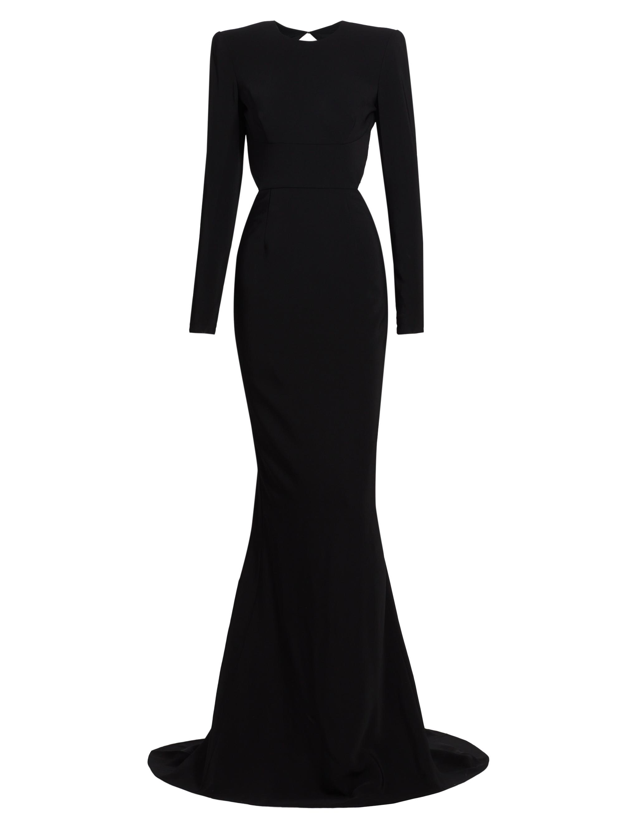 Stella McCartney Women's Structured Silk-Blend Crepe Open-Back Gown - Black