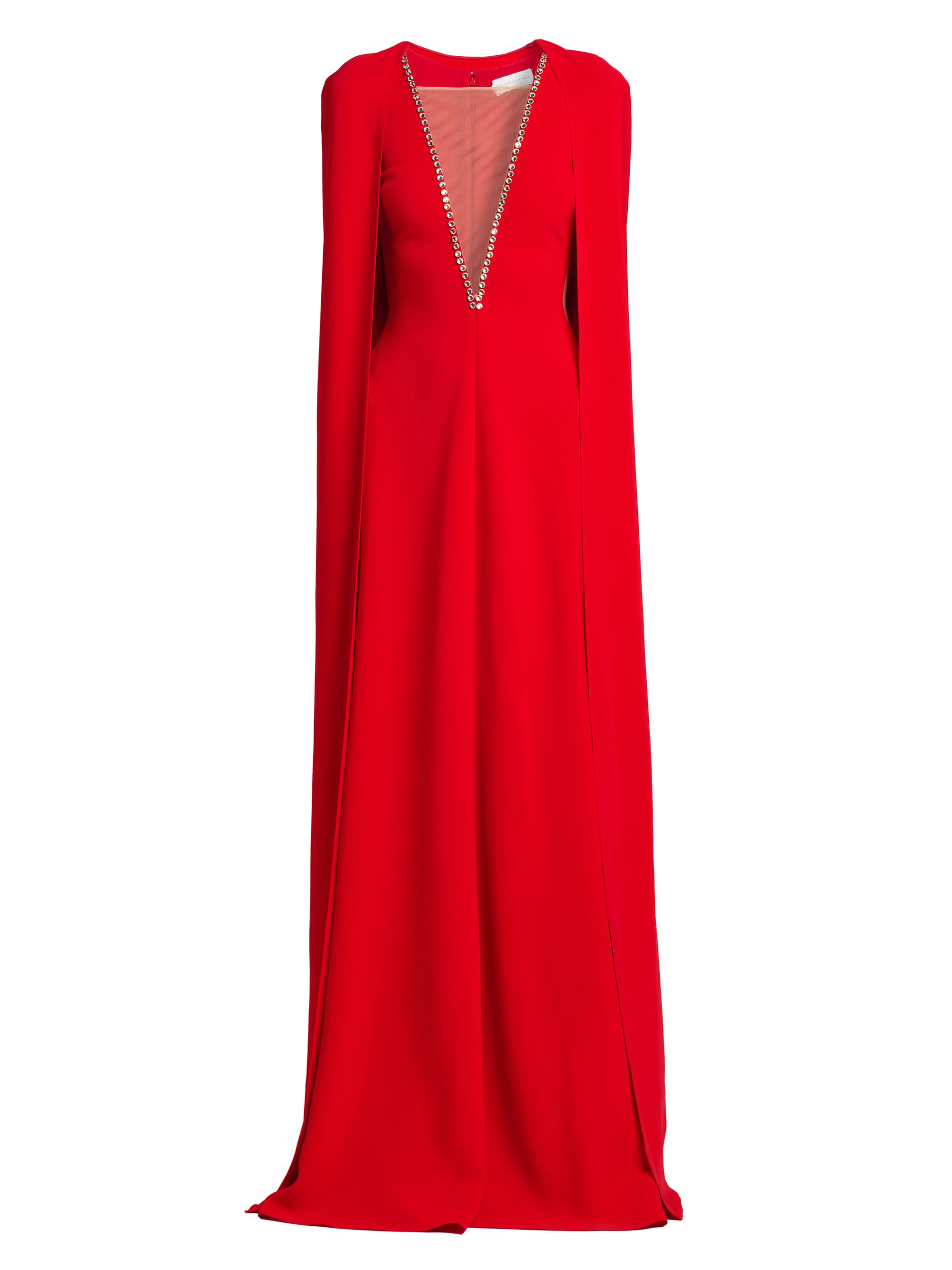 Stella McCartney Women's Removable Cape A-Line Gown - Lipstick Red