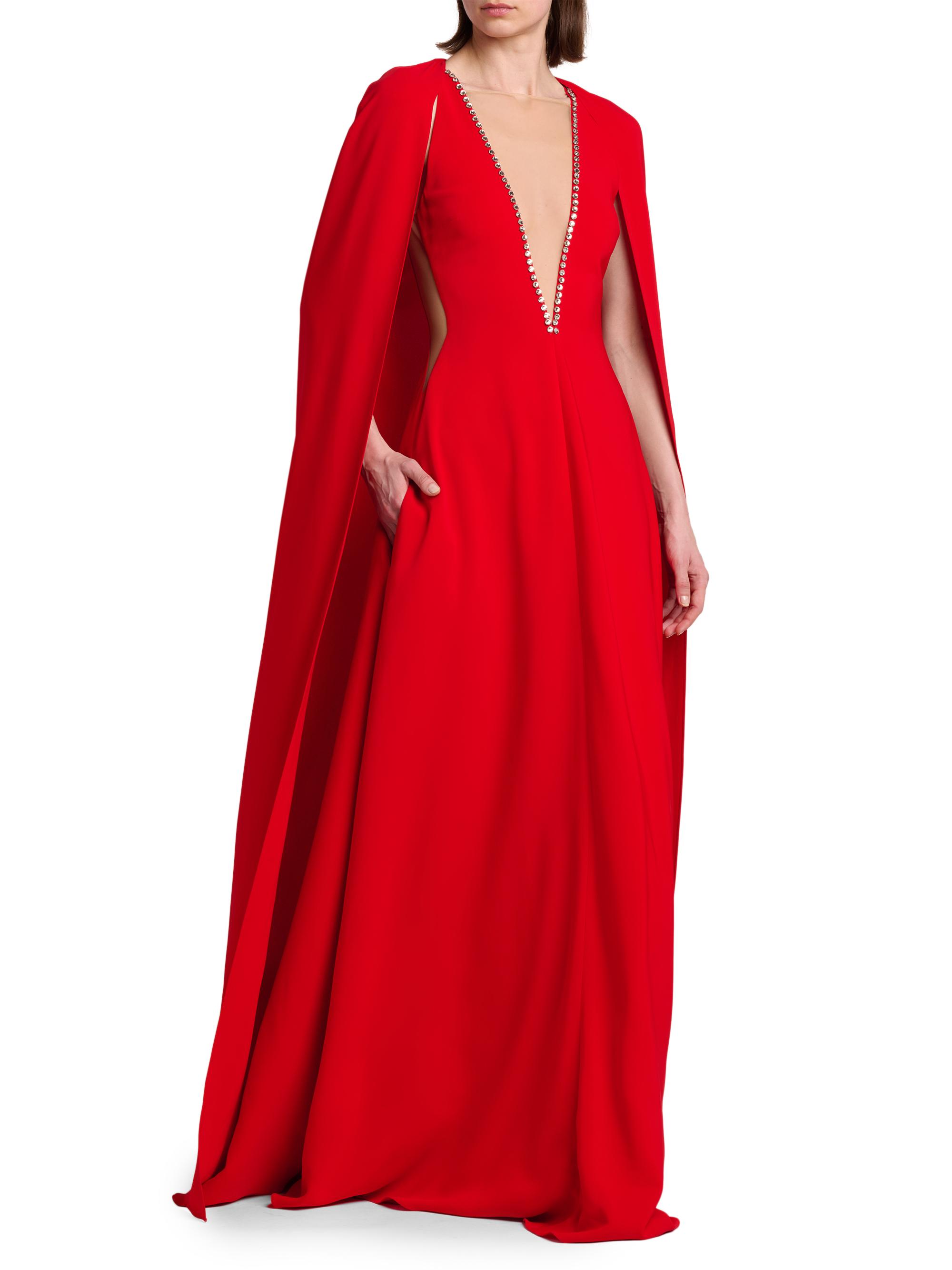 Stella McCartney Removable Cape A-Line Gown | Saks Fifth Avenue