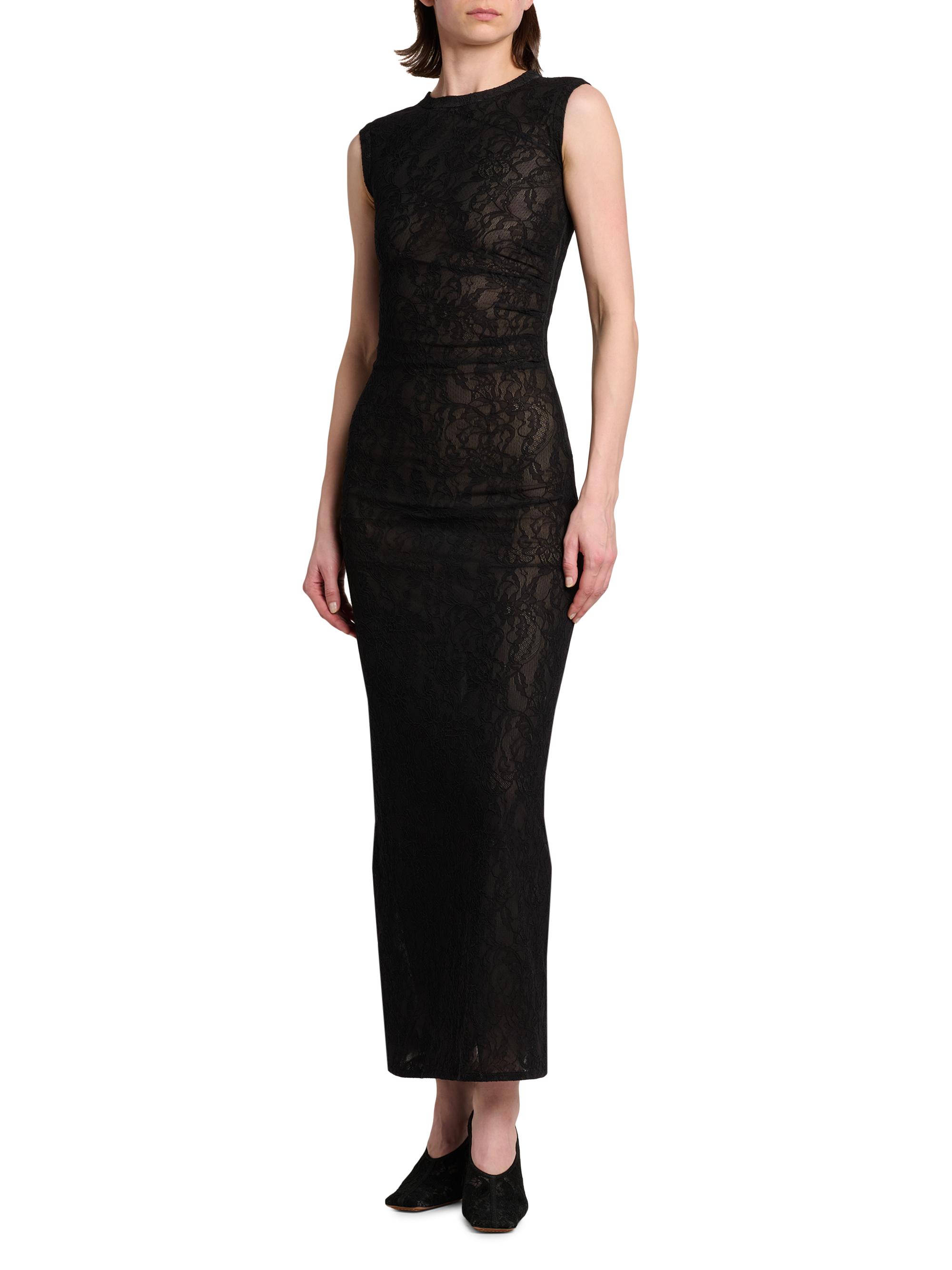 black lace tank dress Black Lace Halter Maxi Dress Black / 8 main image 1