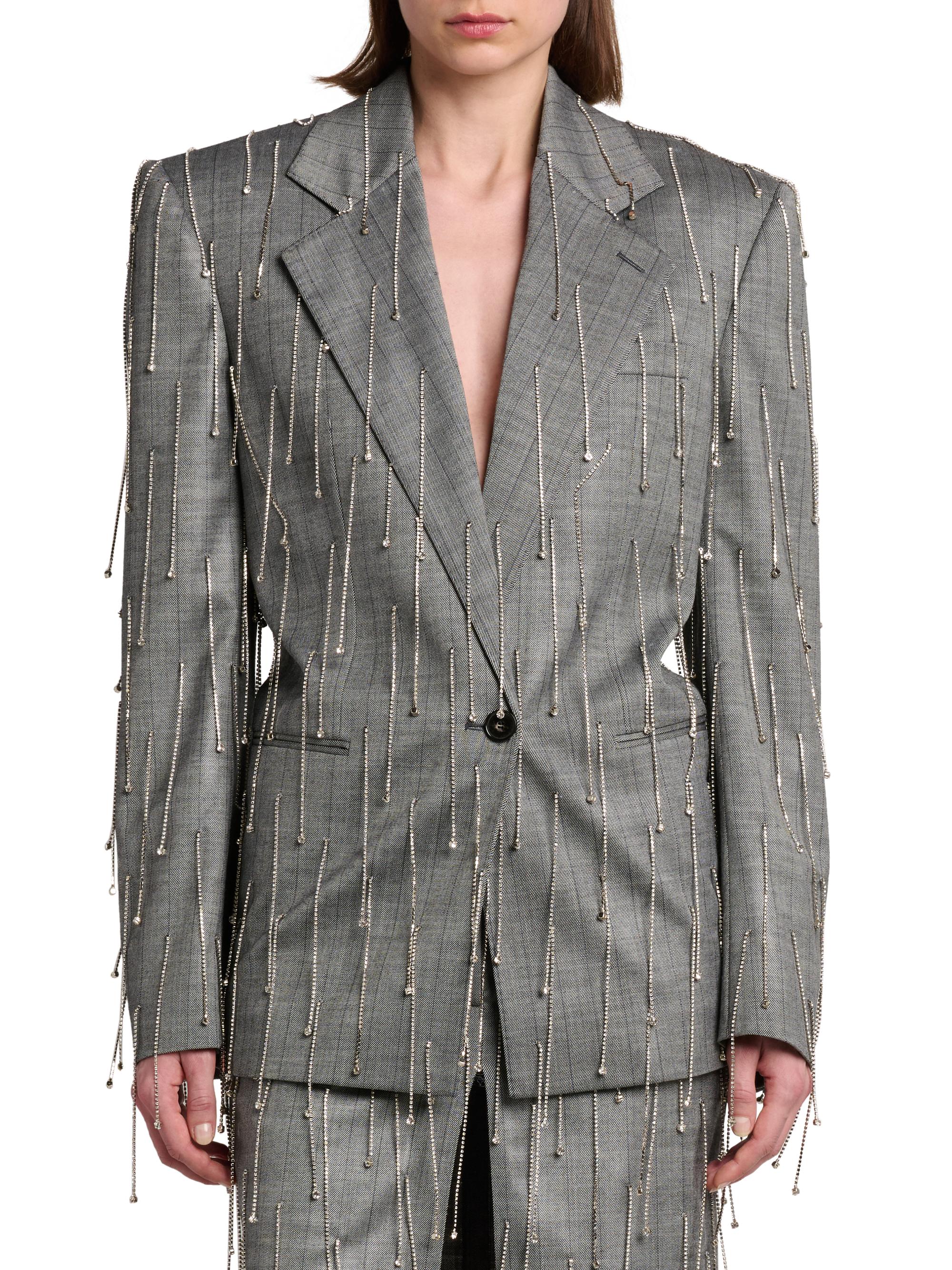 Stella McCartney Fringed Pinstriped Jacket | Saks Fifth Avenue