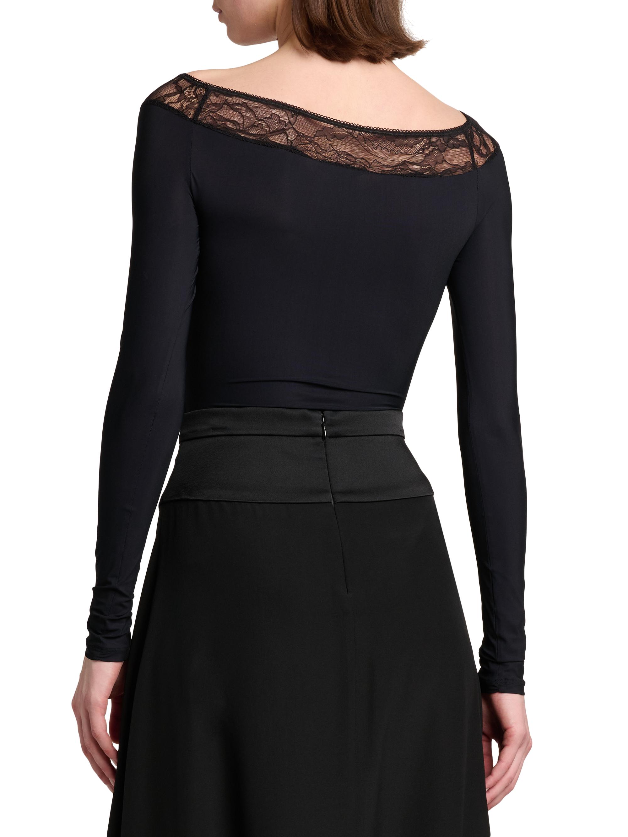 Lace-Trimmed V-Neck Bodysuit