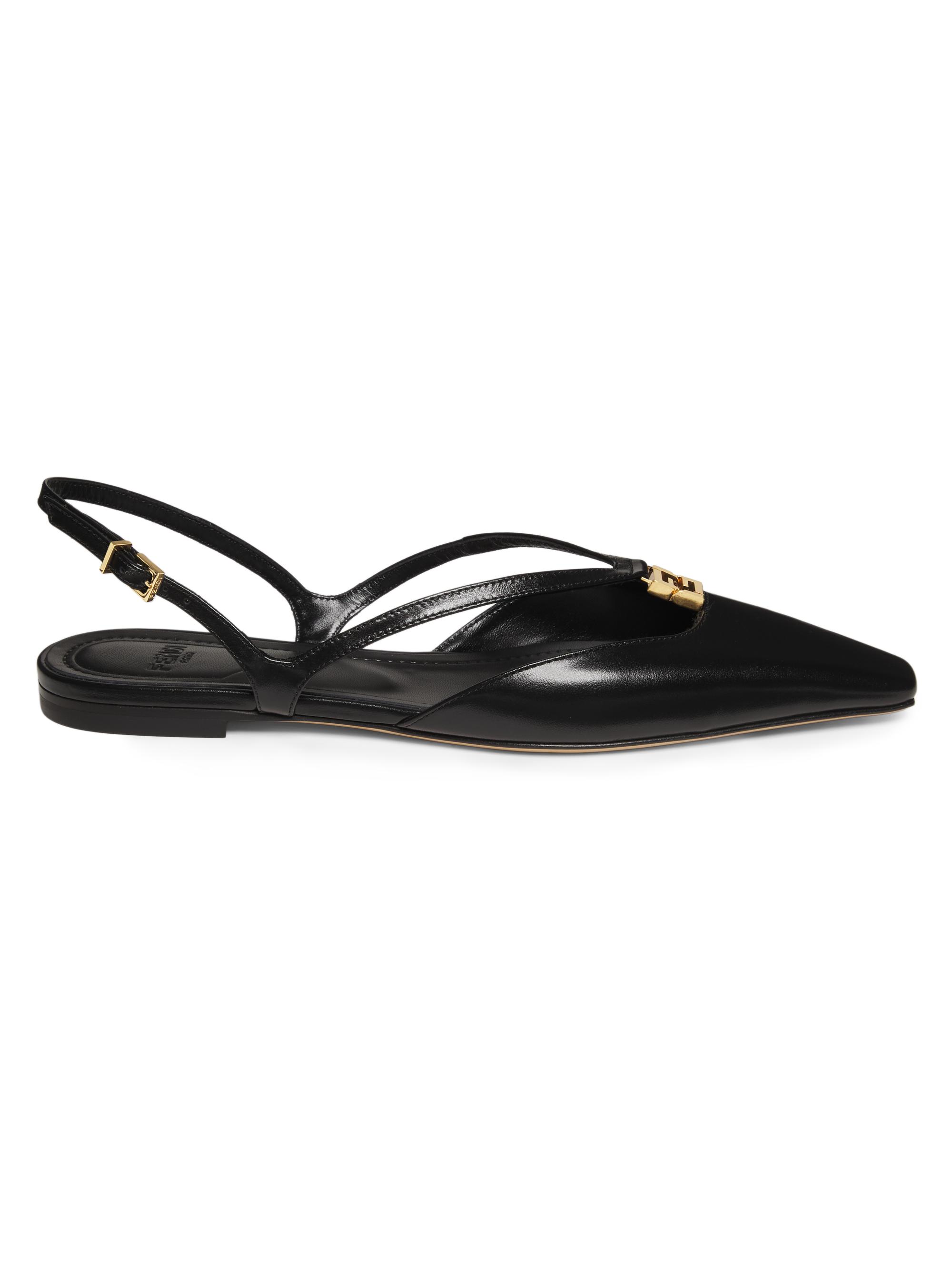 Fendi Women's FFold Slingback Flats - Nero
