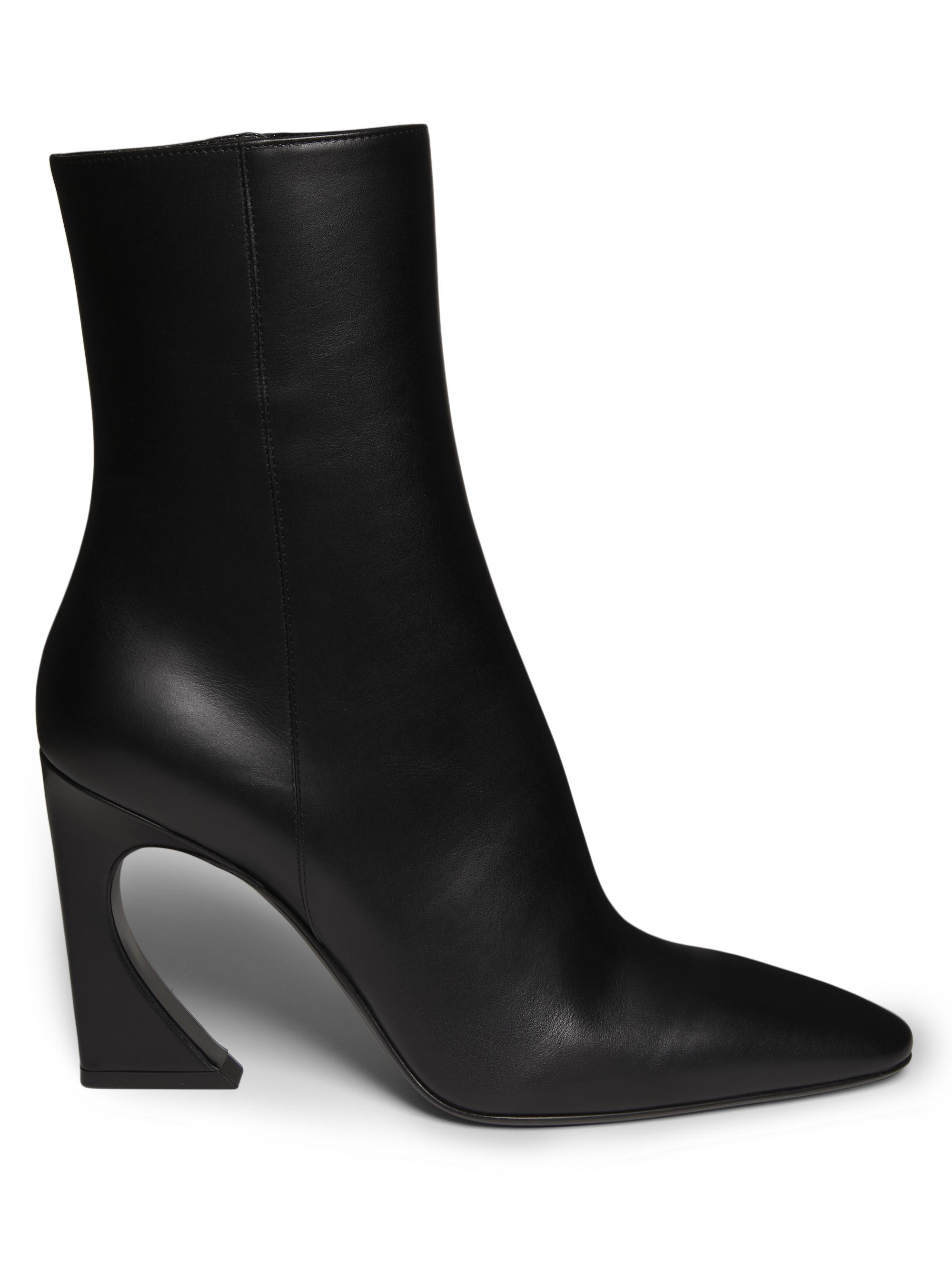 Fendi Women's Arco 95MM Leather Ankle Boots - Nero