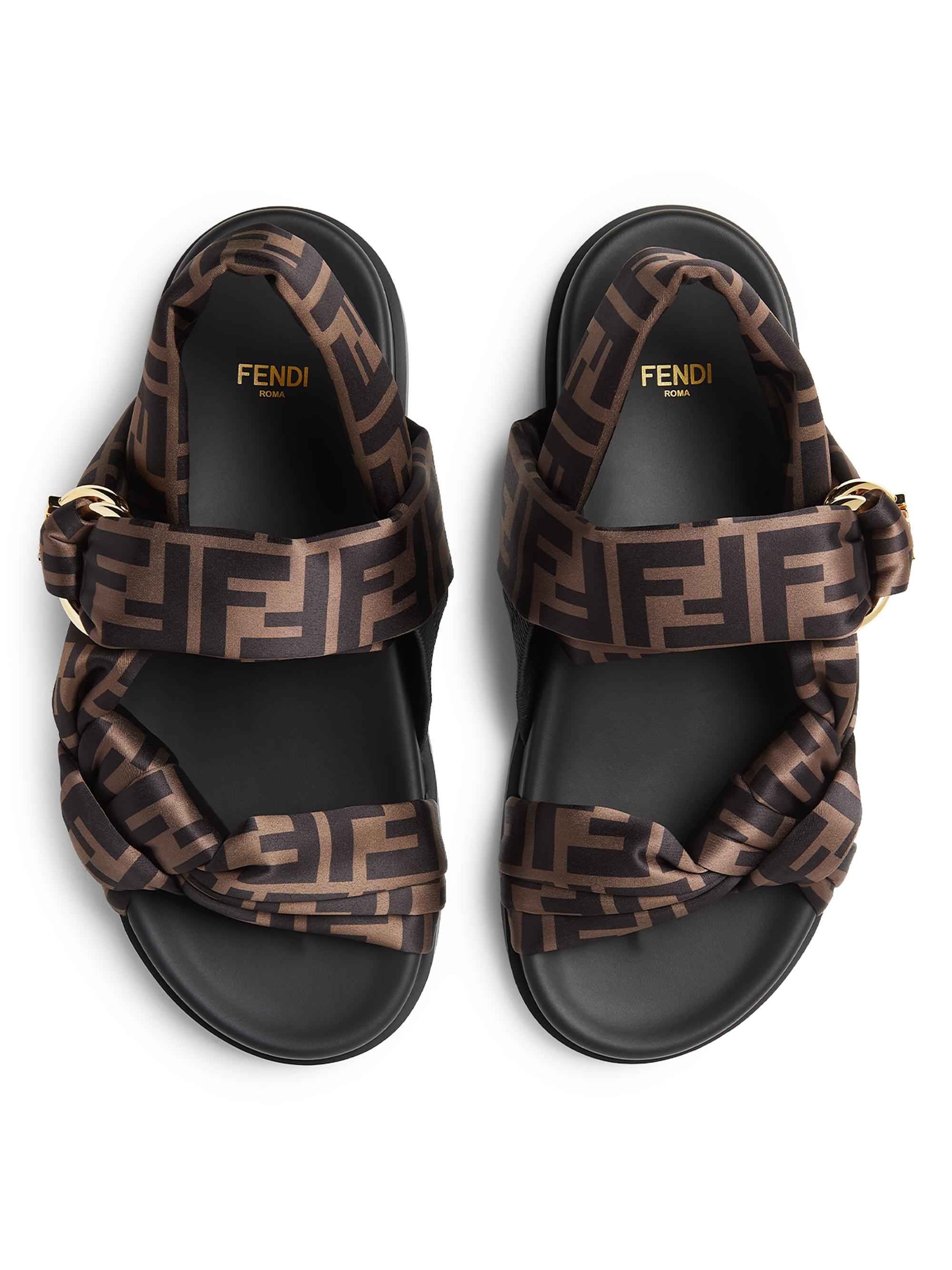 Fendi Fendi Feel FF Satin Sandals | Saks Fifth Avenue