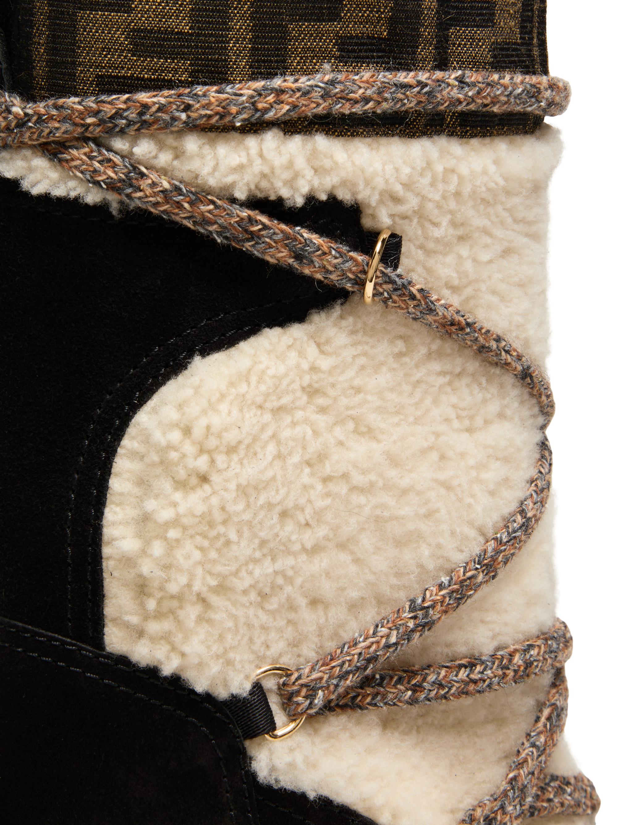 Fendi Leather & Shearling 55MM Heeled Ski Boots | Saks Fifth Avenue
