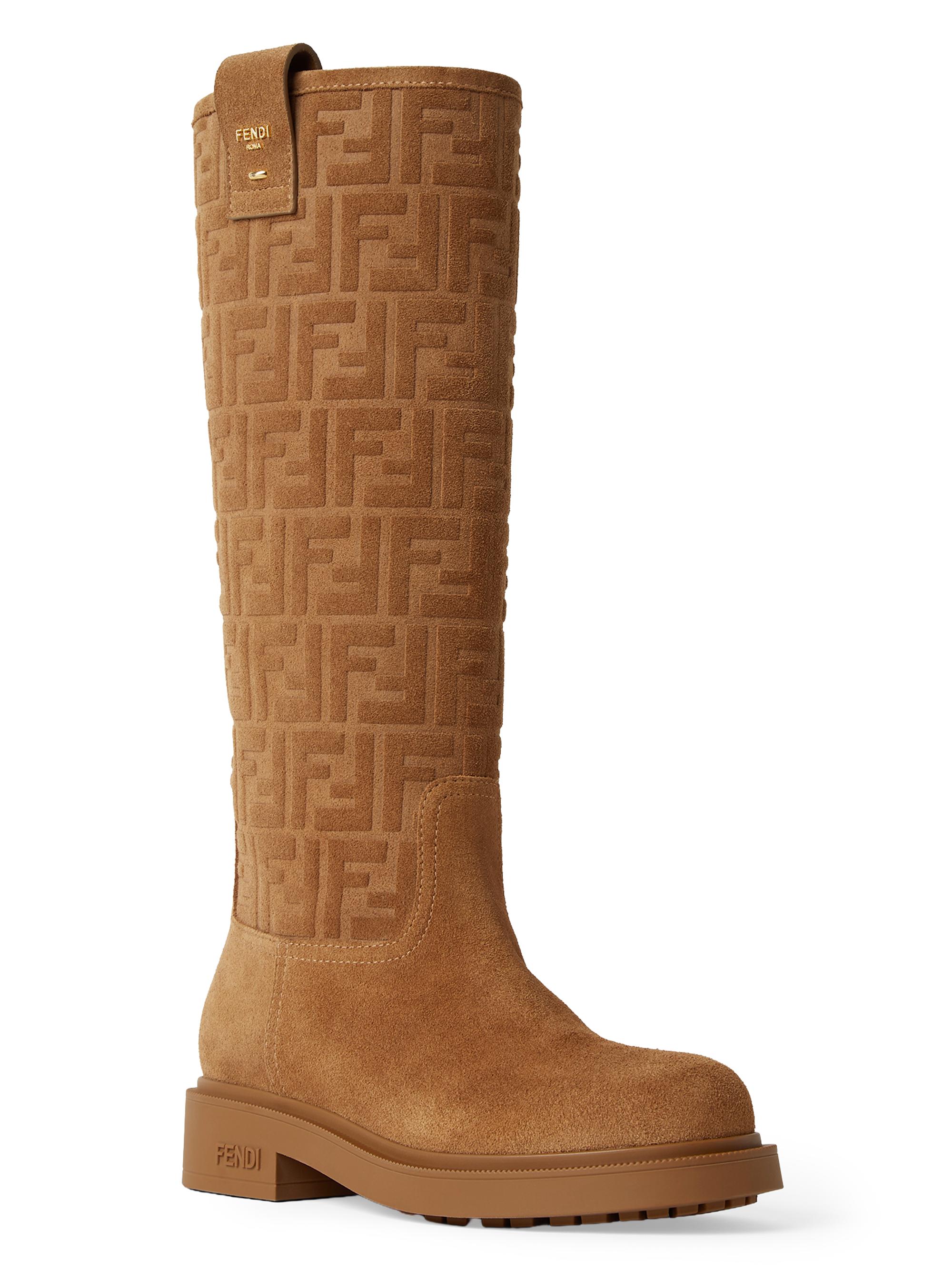 Fendi Filo Monogram Suede Knee Boots | Saks Fifth Avenue