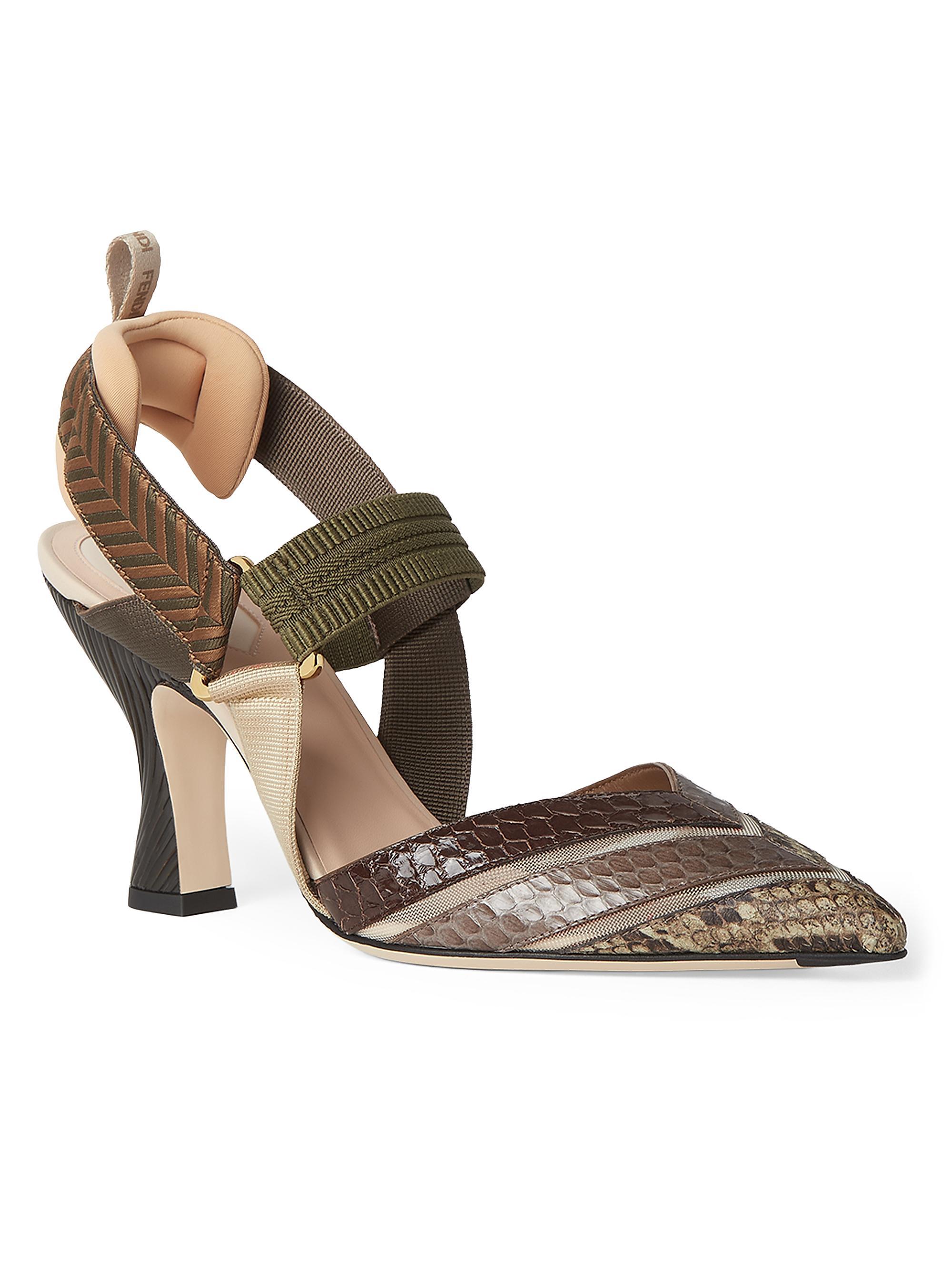 Fendi Women's Ayers 85MM Leather Pumps - Nudo Moro Mud