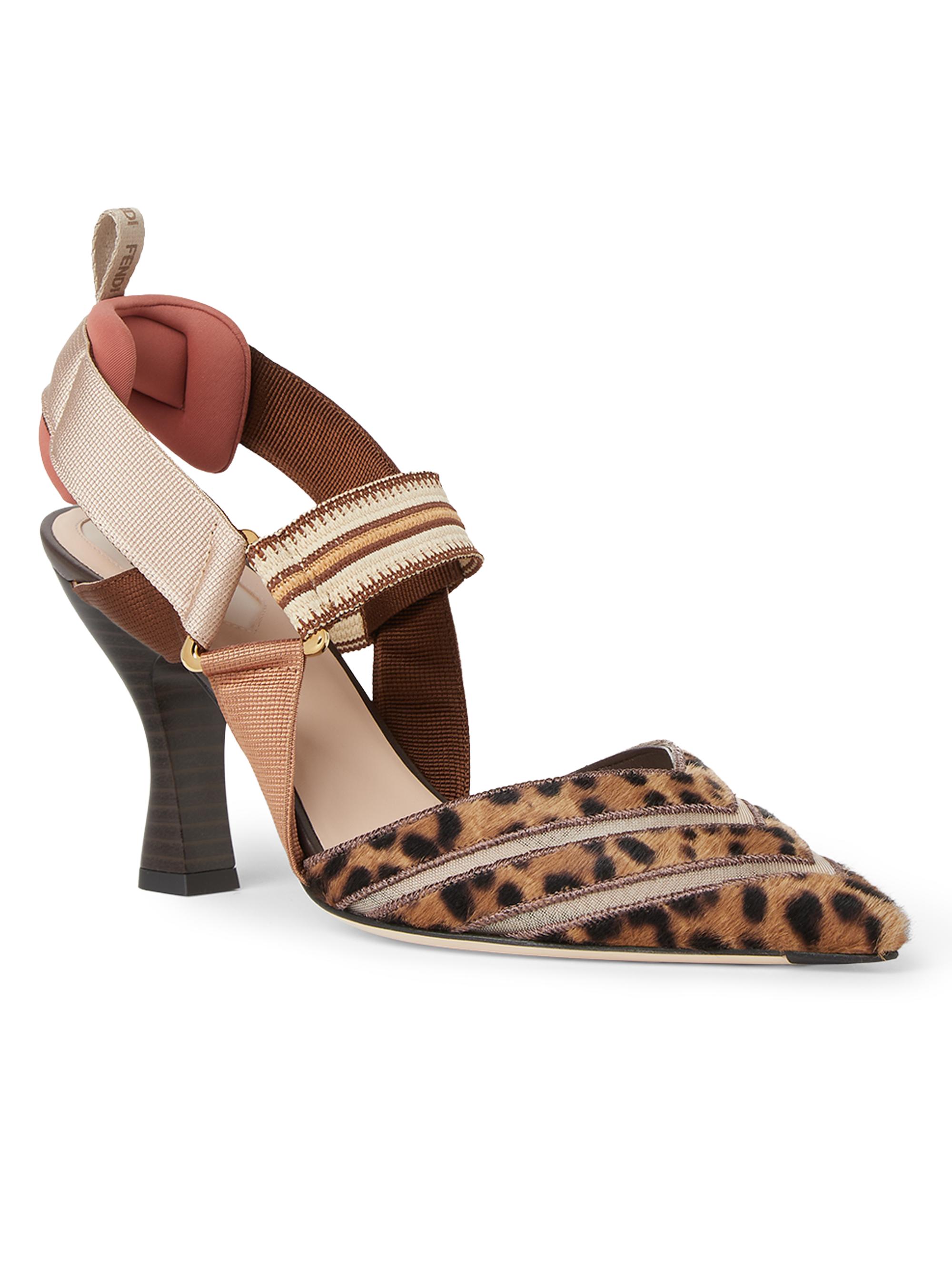 FENDI　レオパード柄ハラコパンプス 美品！FENDIフェンディレオパード柄パンプス