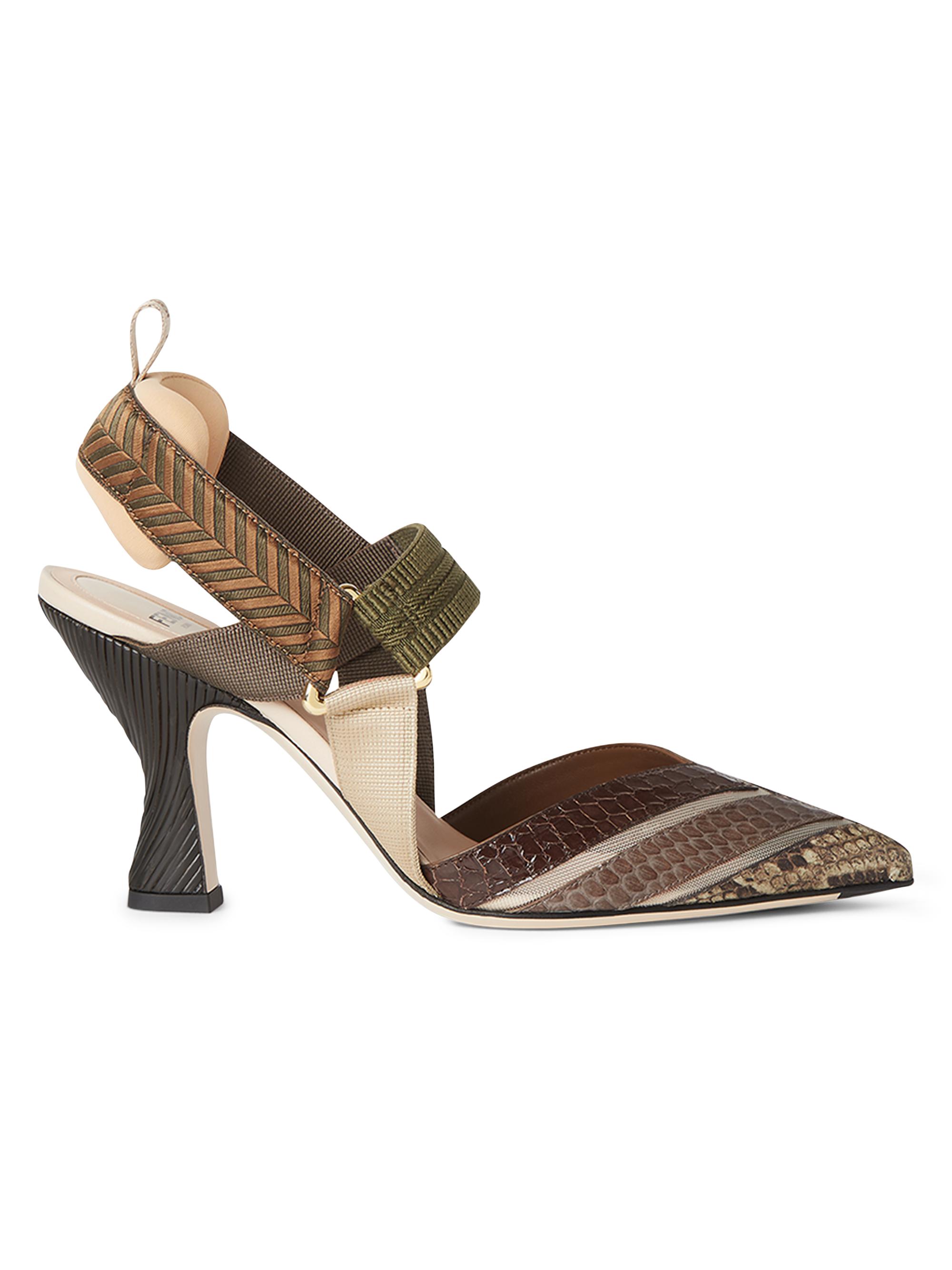 FENDI ポインテッドトゥパンプス コリブリ Fendi Colibri 55MM Leather Slingback Pumps | Saks Fifth Avenue