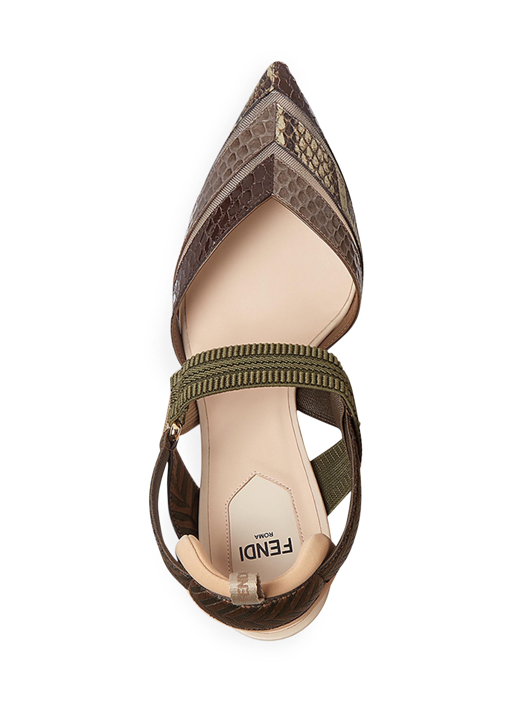 Fendi Colibri 55MM Leather Slingback Pumps | Saks Fifth Avenue