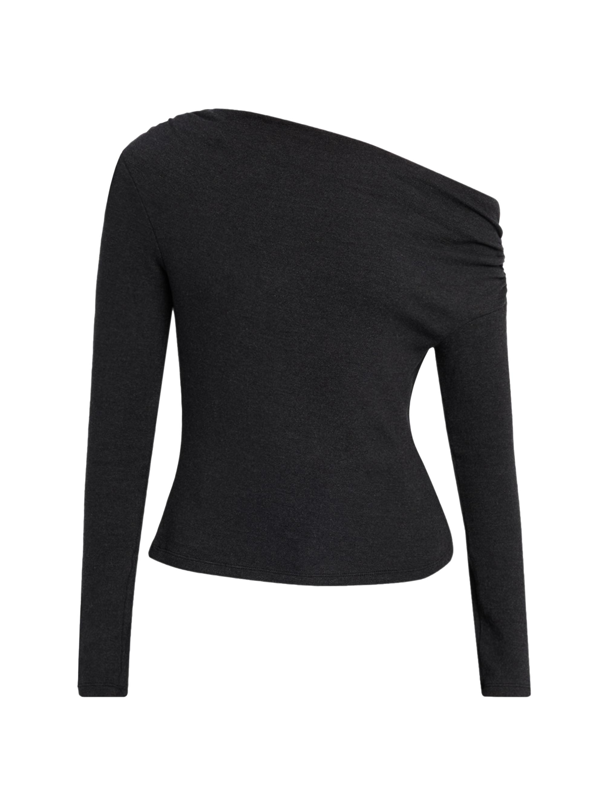 Staud Women's Philomena Draped One-Shoulder Top - Charcoal