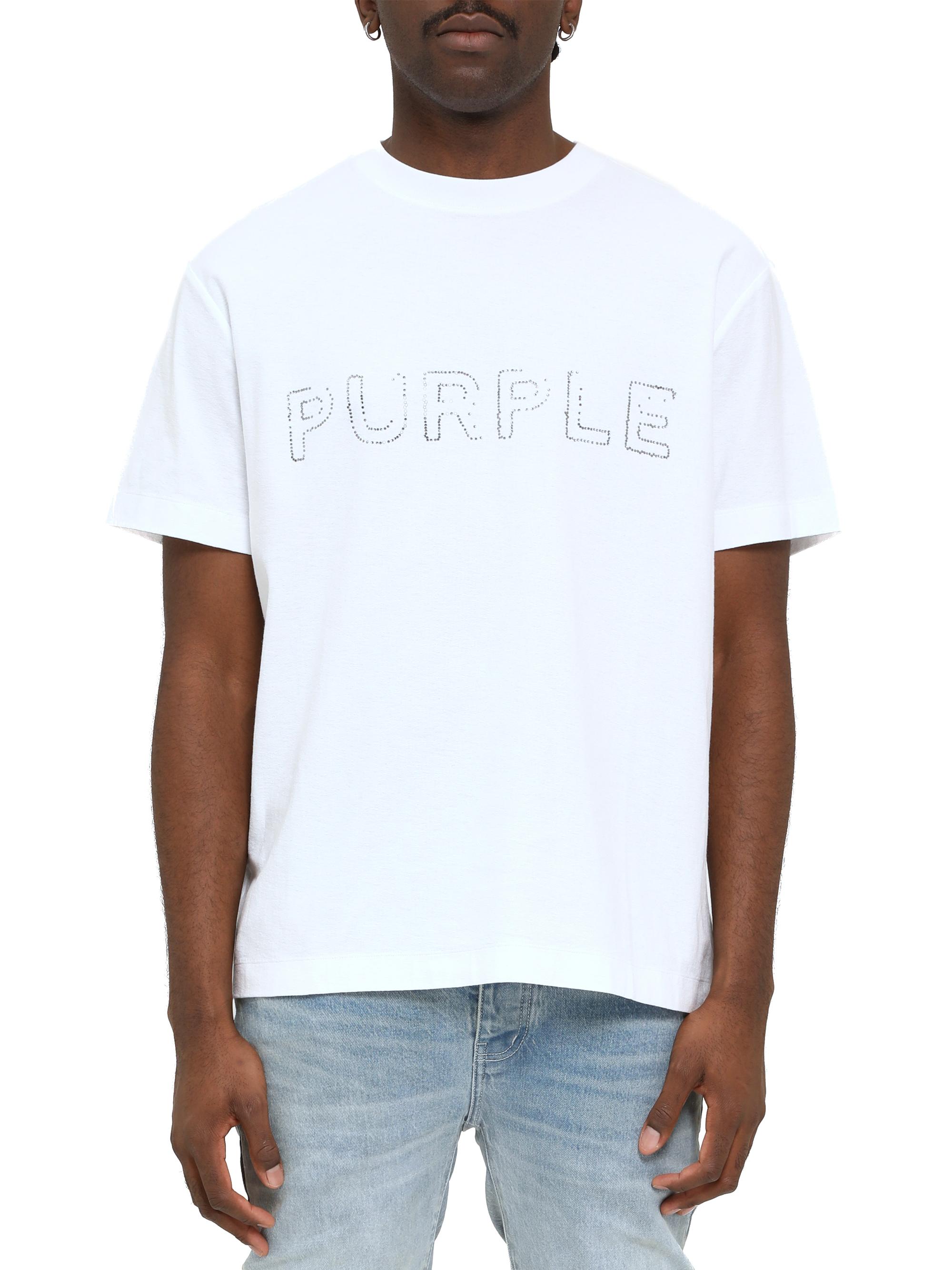 Purple Brand Men's Cotton Logo Relaxed T-Shirt - White