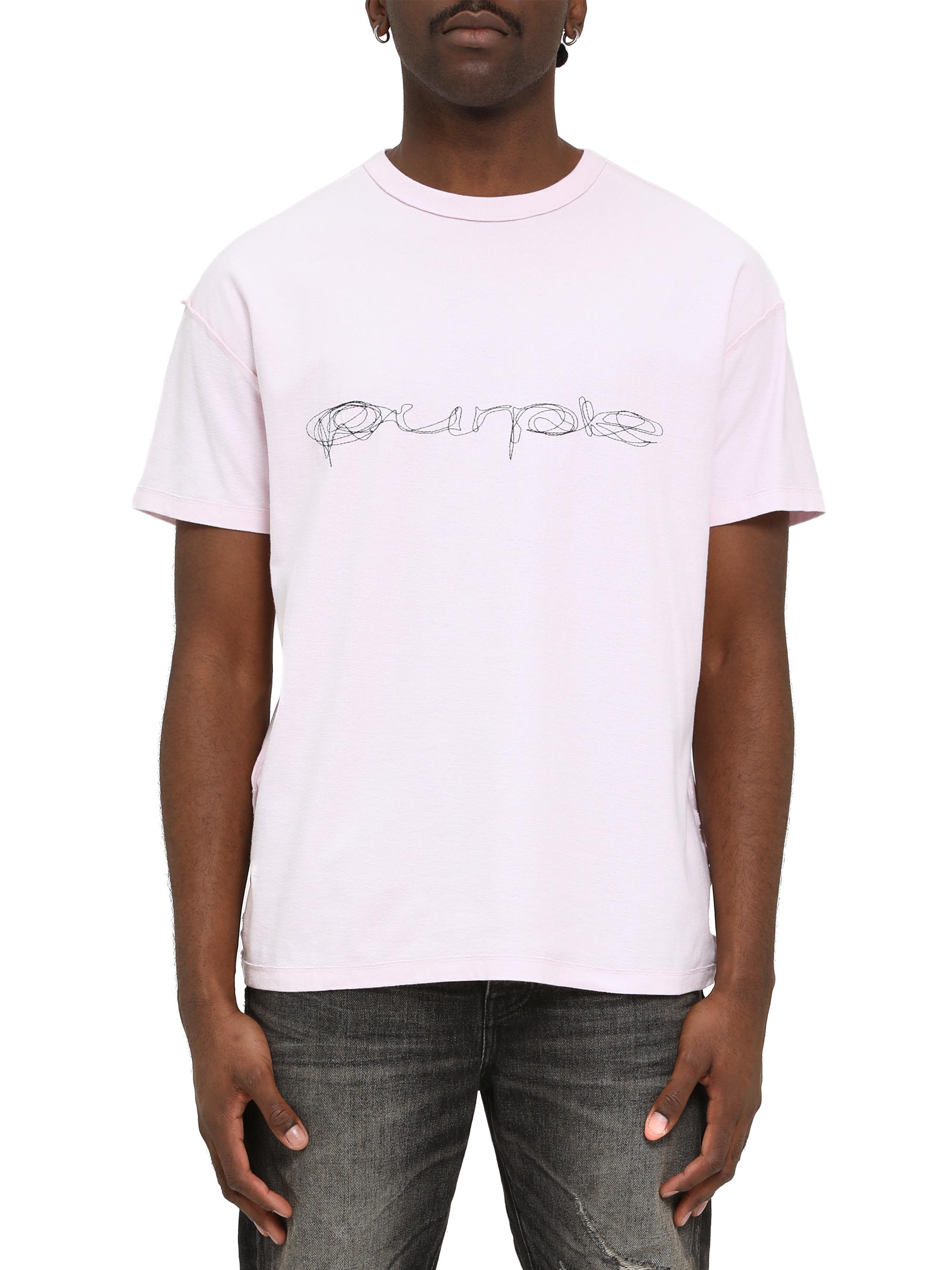 Purple Brand Men's Cotton Logo Inside-Out T-Shirt - Pink